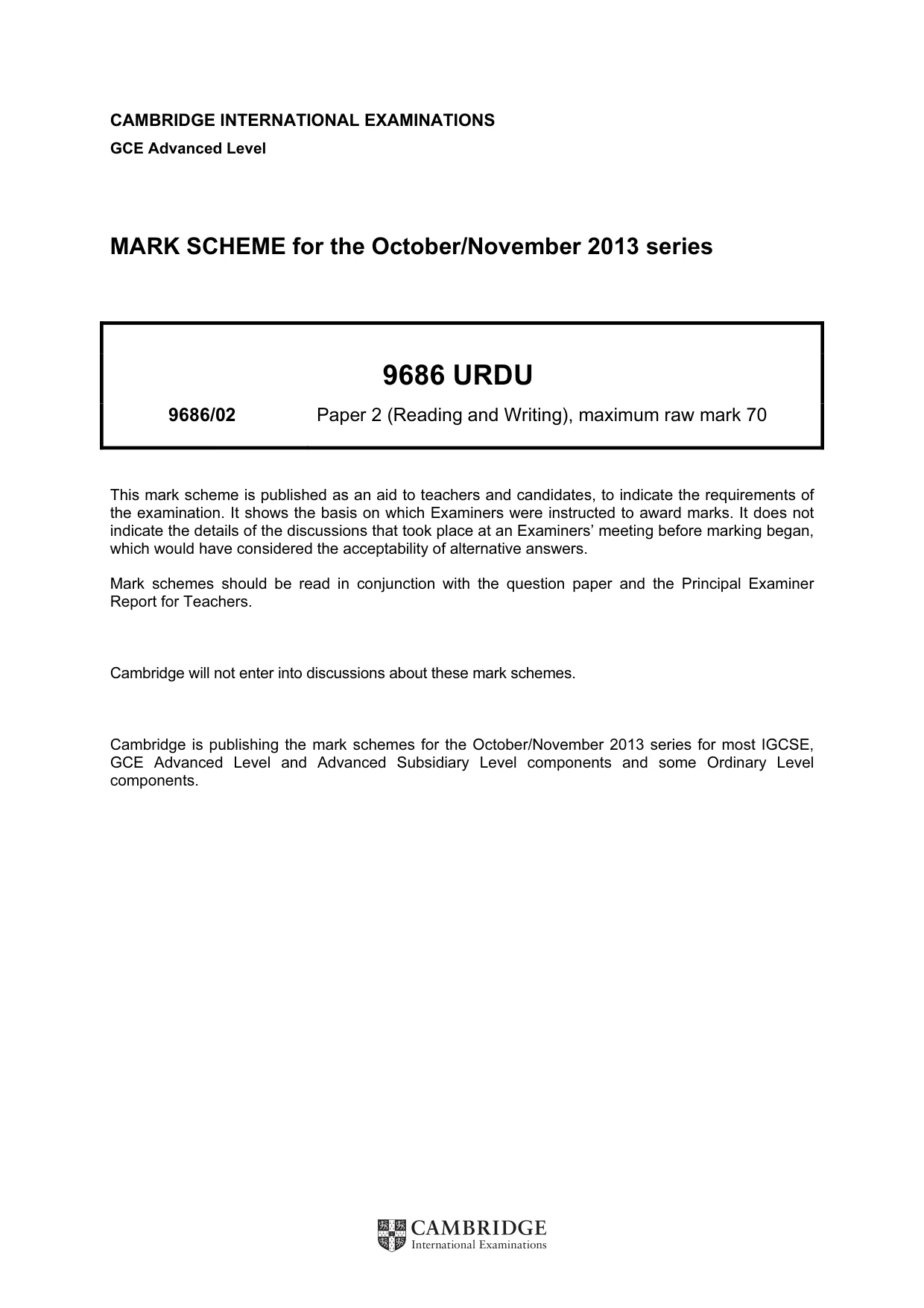 Mark scheme, page 1 of 8