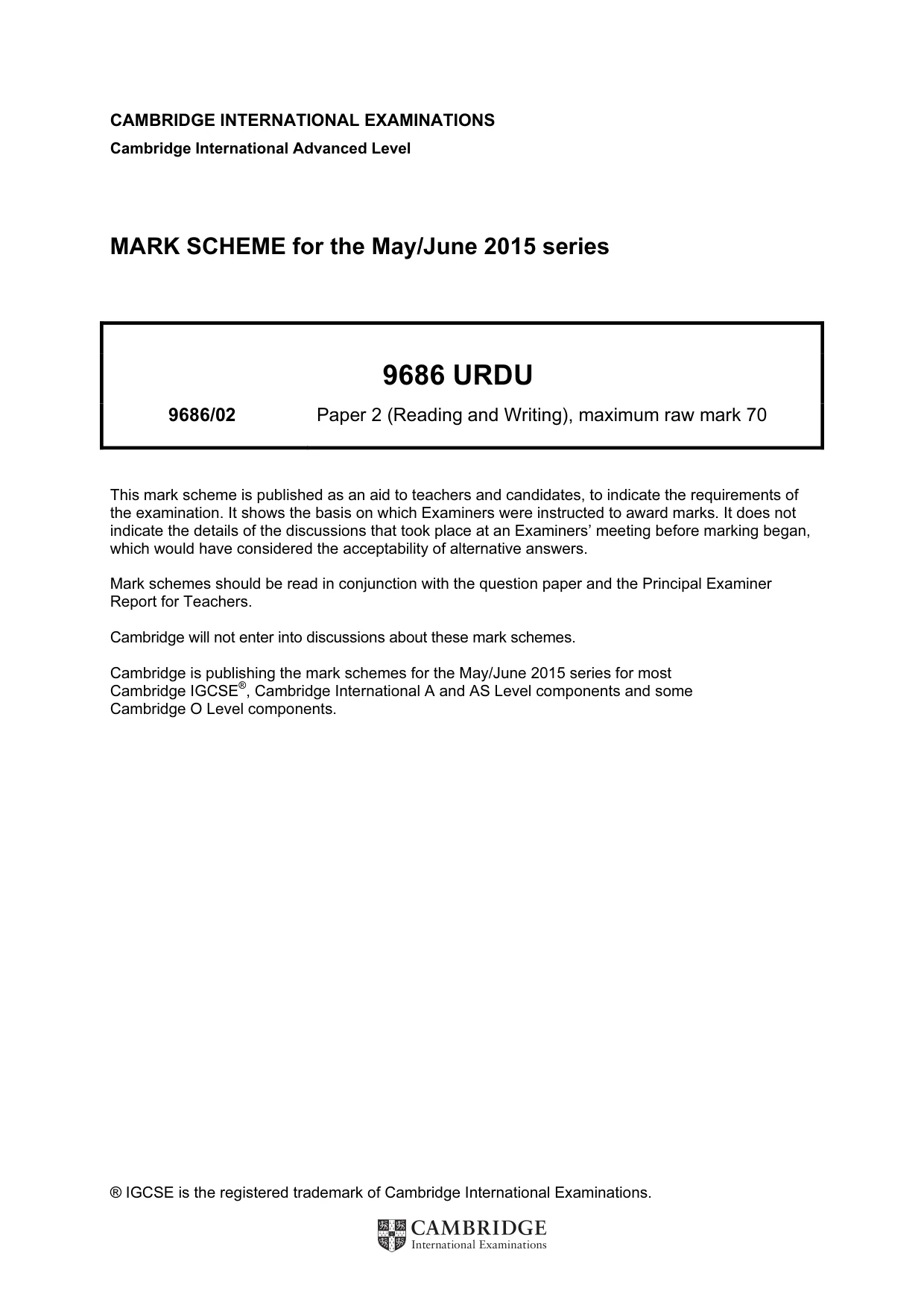 Mark scheme, page 1 of 8