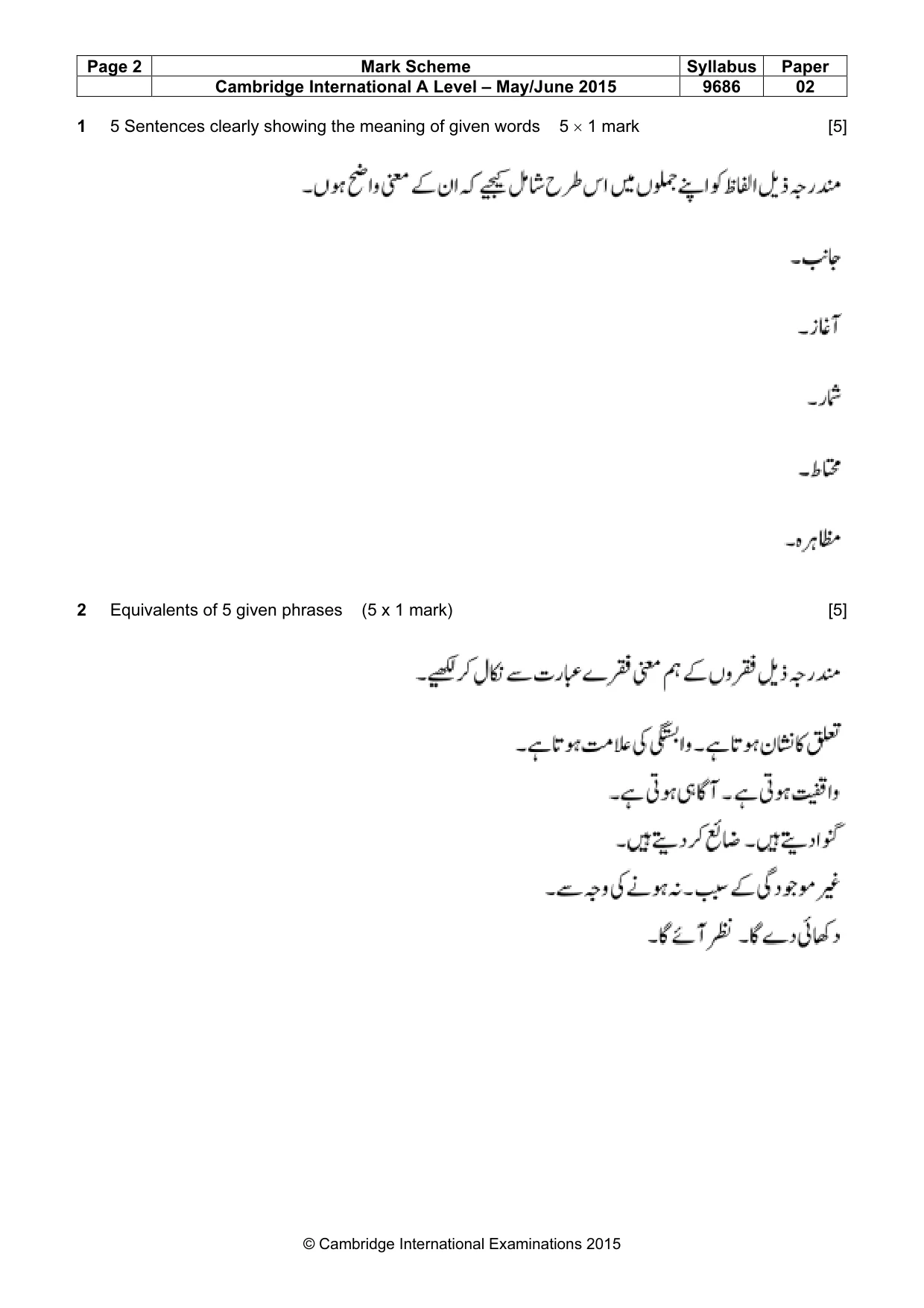 Mark scheme, page 2 of 8