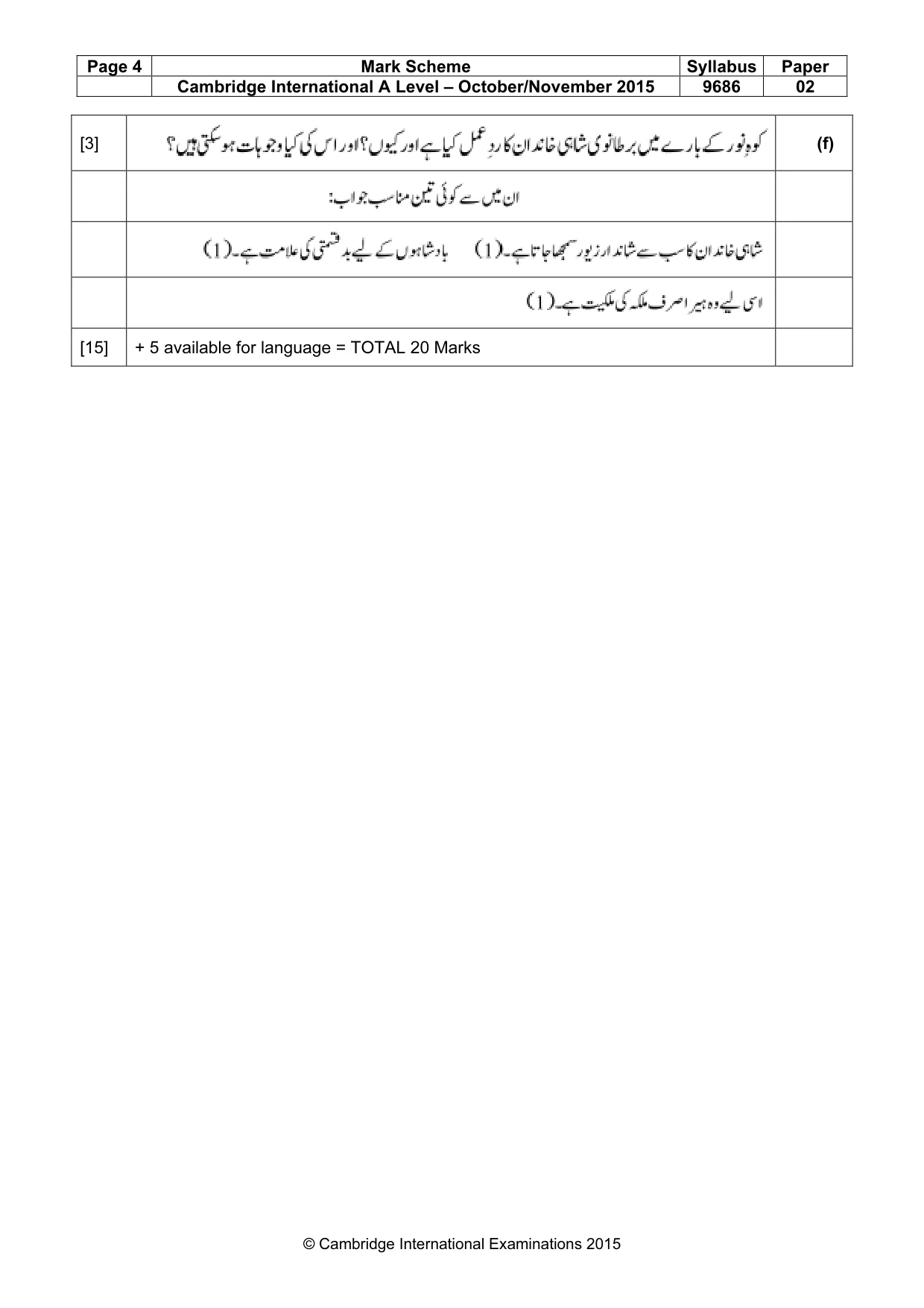 Mark scheme, page 4 of 10