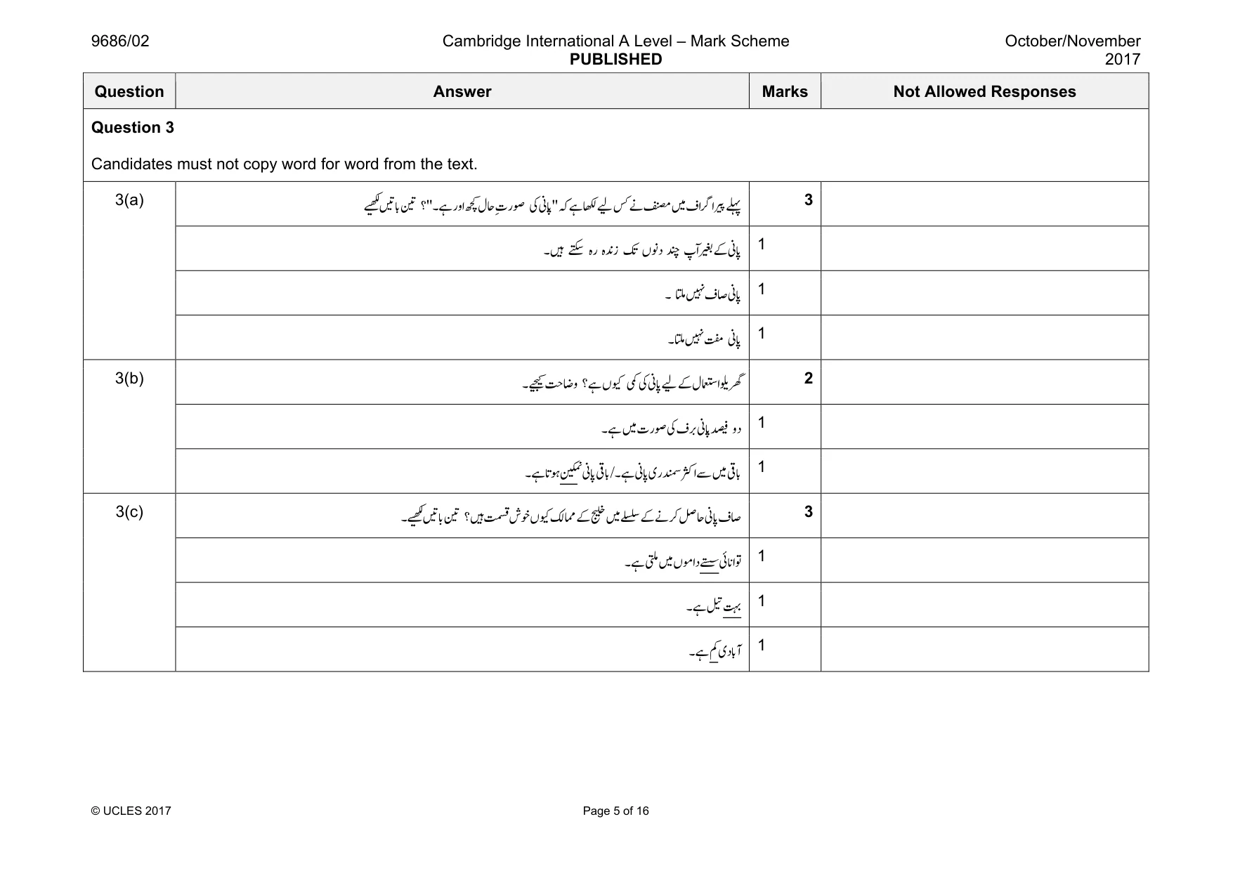 Mark scheme, page 5 of 16