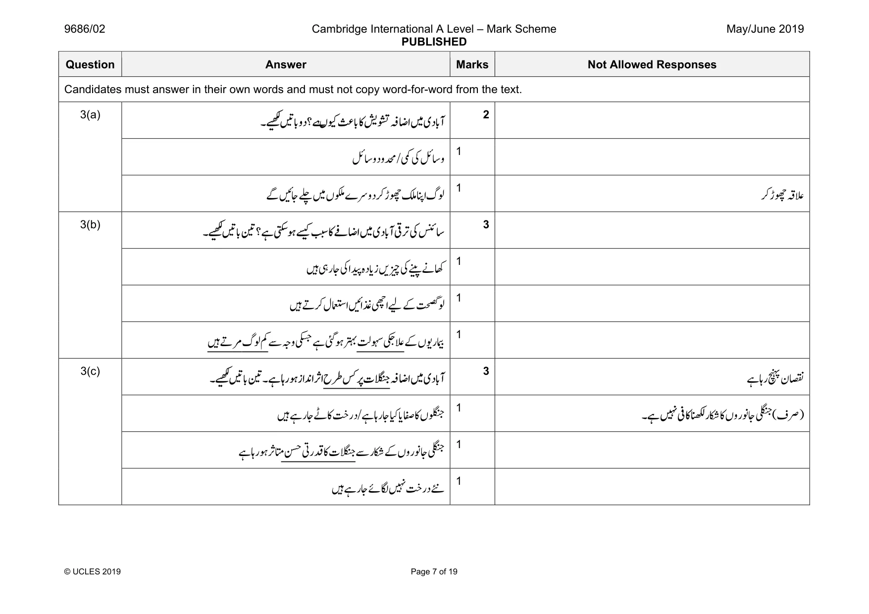 Mark scheme, page 7 of 19