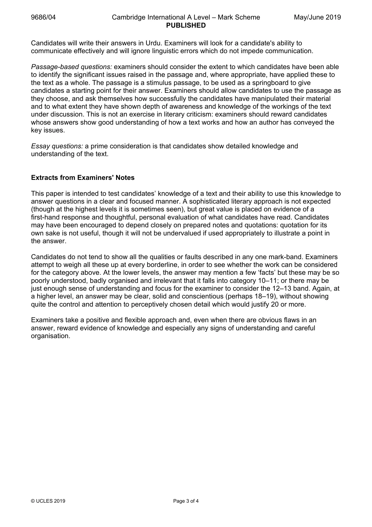 Mark scheme, page 3 of 4