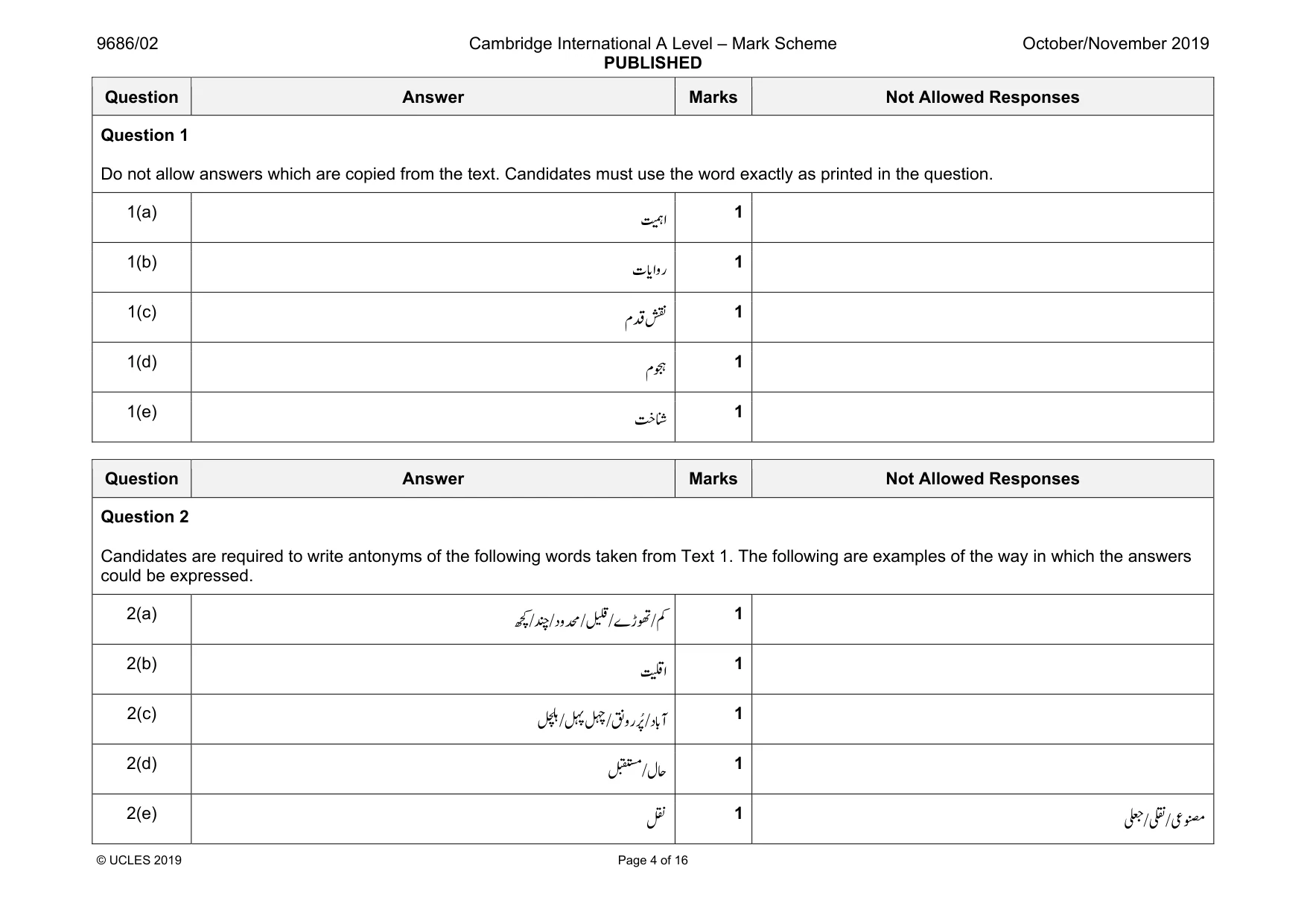 Mark scheme, page 4 of 16