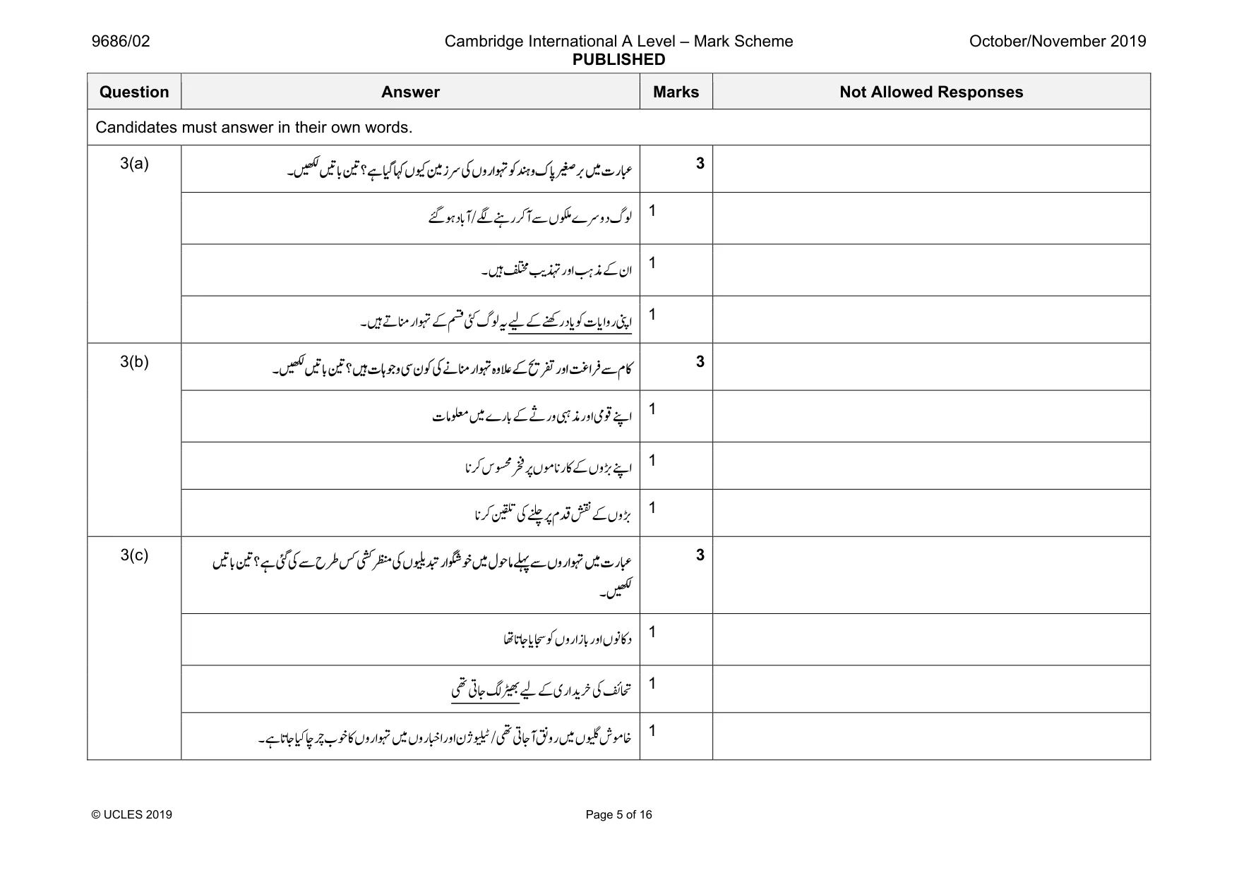 Mark scheme, page 5 of 16