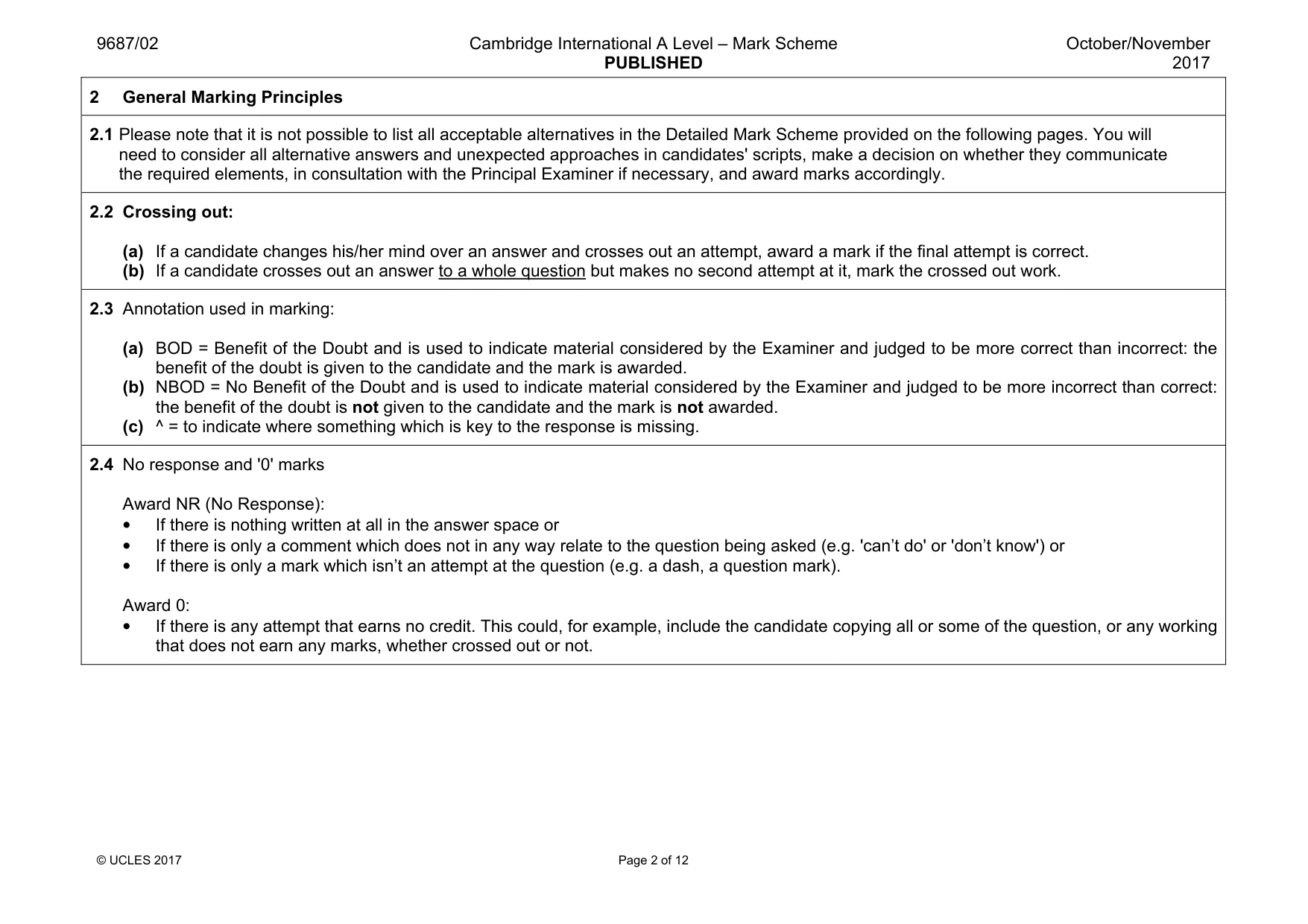 Mark scheme, page 2 of 12