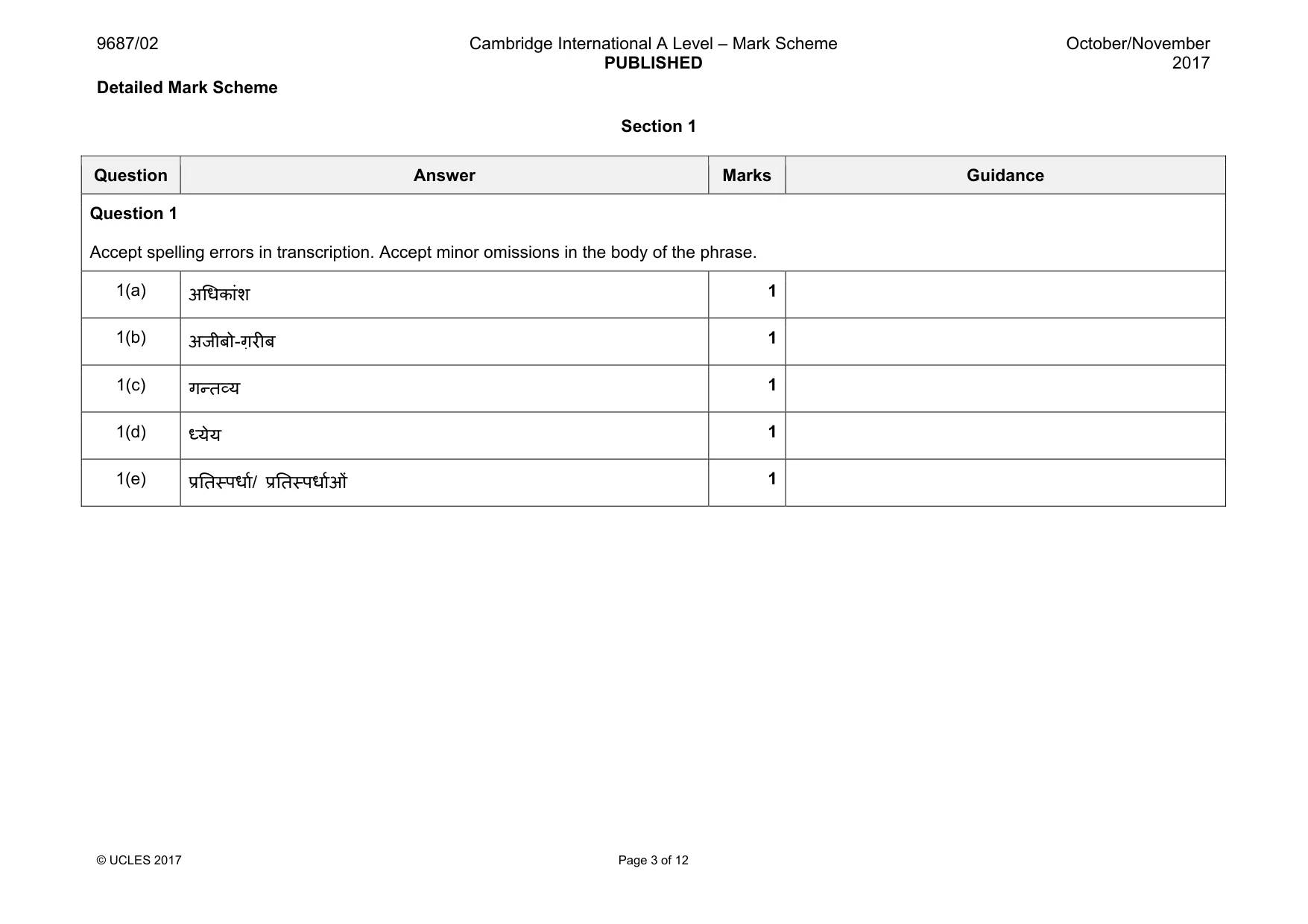 Mark scheme, page 3 of 12