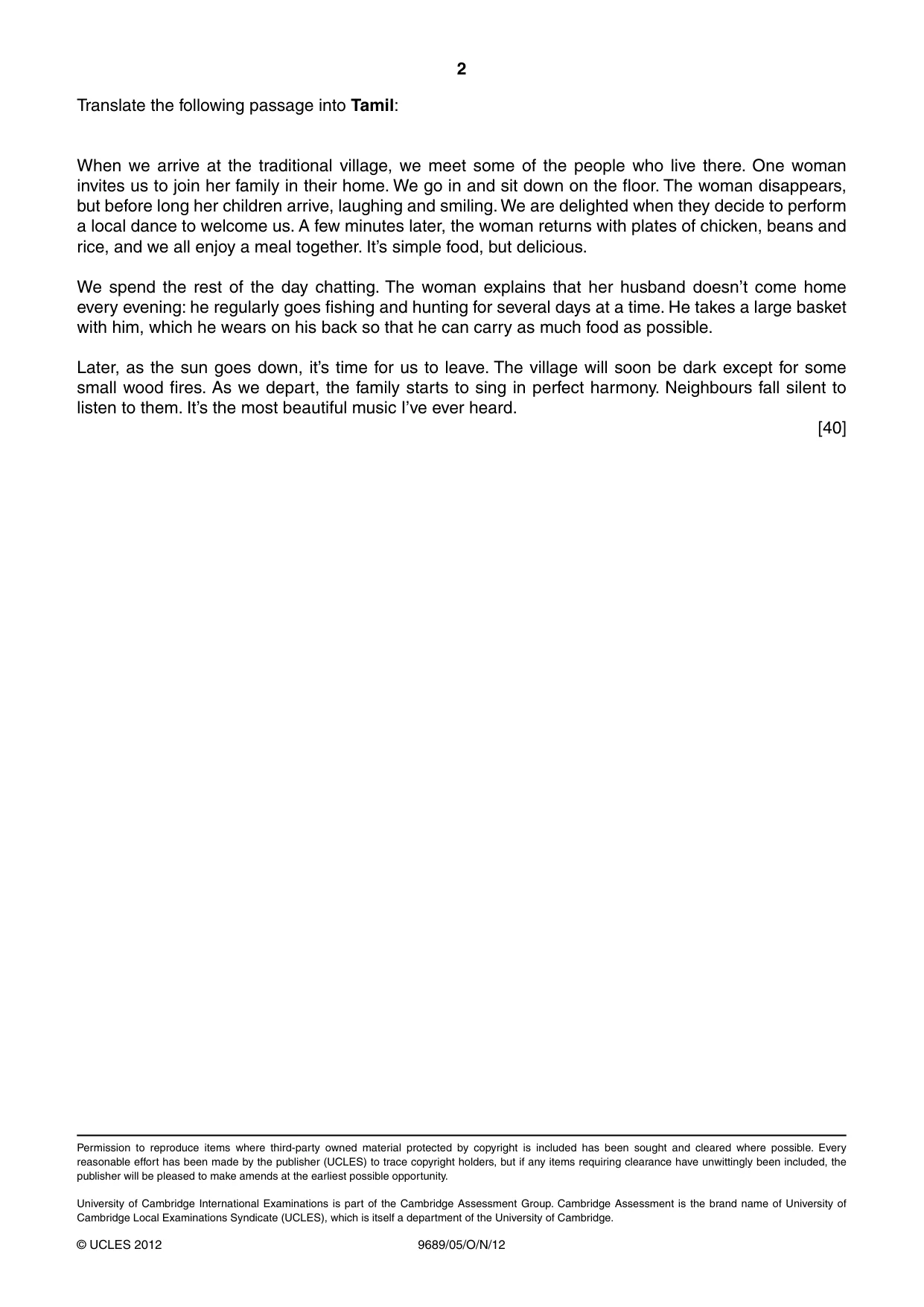 Cambridge A Level Tamil 9689 2012 Oct/Nov Paper 5 · Variant 1 question paper, page 2 of 2