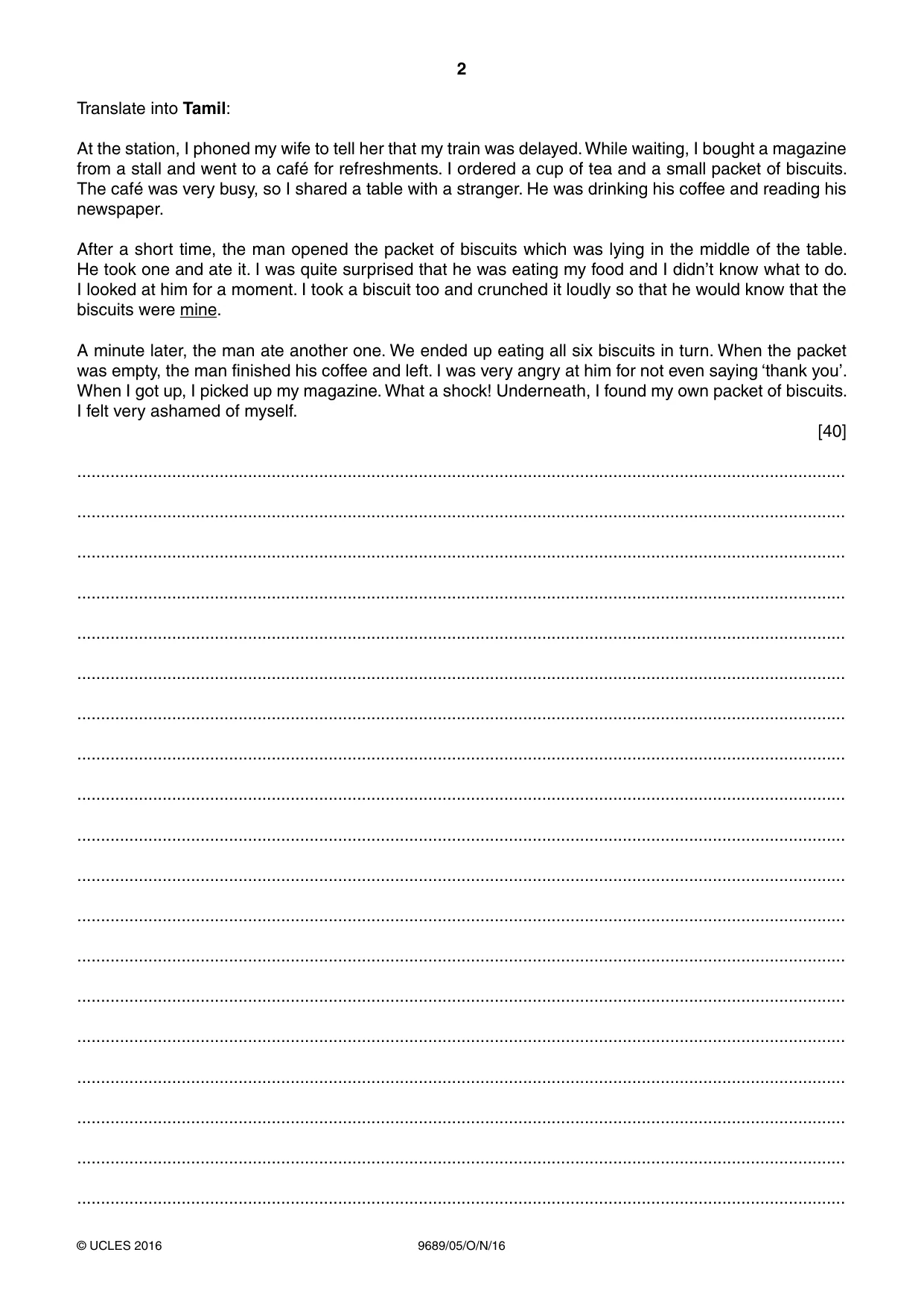 Cambridge A Level Tamil 9689 2016 Oct/Nov Paper 5 · Variant 1 question paper, page 2 of 4