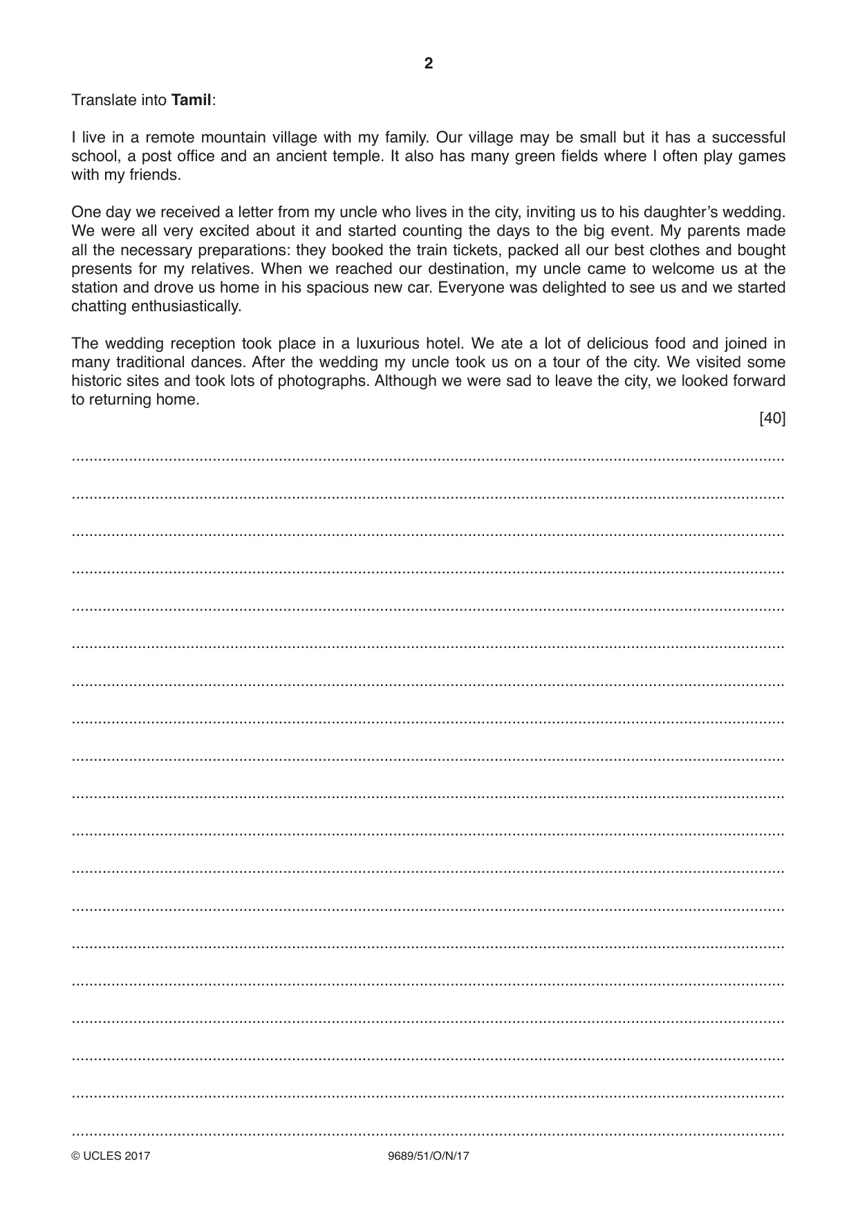 Cambridge A Level Tamil 9689 2017 Oct/Nov Paper 5 · Variant 1 question paper, page 2 of 4