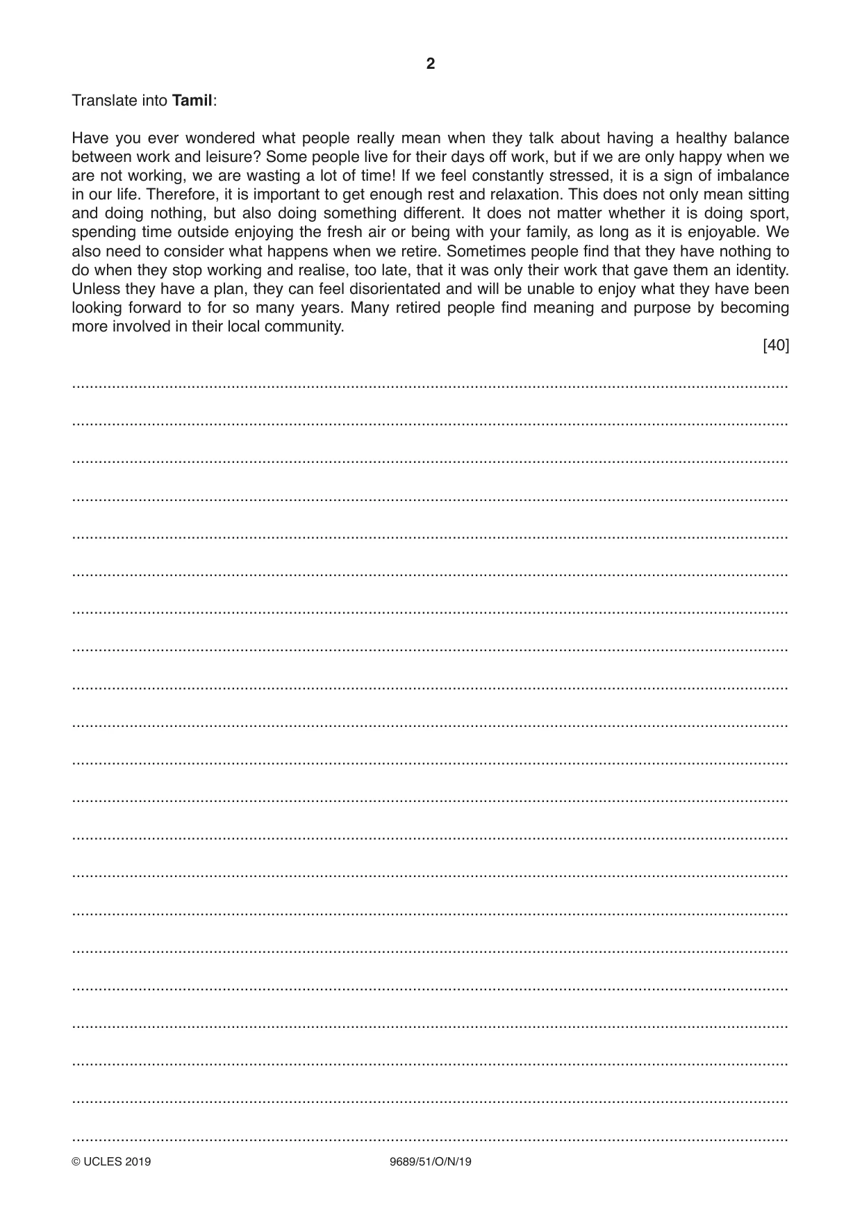 Cambridge A Level Tamil 9689 2019 Oct/Nov Paper 5 · Variant 1 question paper, page 2 of 4