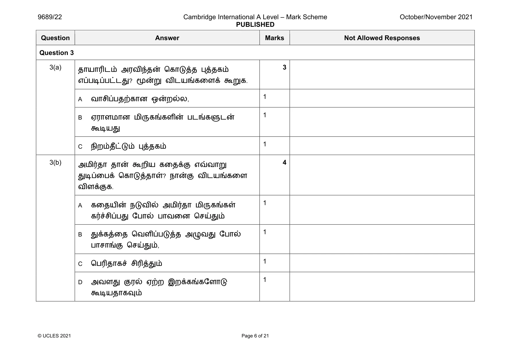 Mark scheme, page 6 of 21