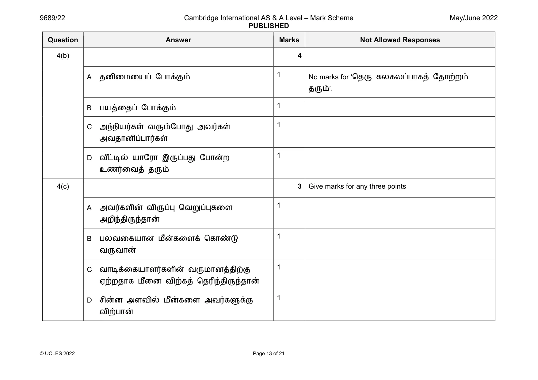 Mark scheme, page 13 of 21