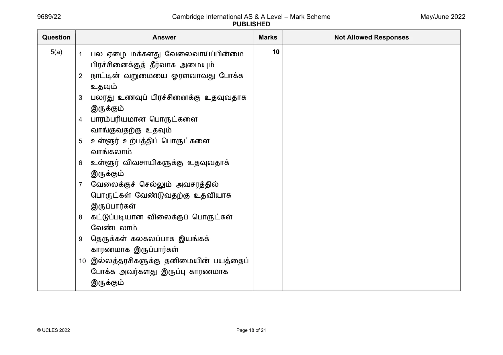 Mark scheme, page 18 of 21