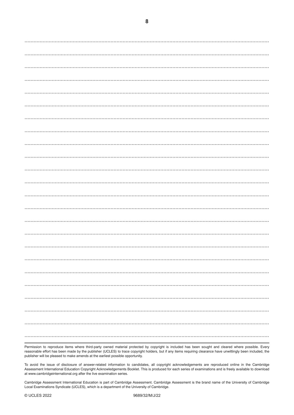 Cambridge A Level Tamil 9689 2022 May/June Paper 3 · Variant 2 question paper, page 8 of 8