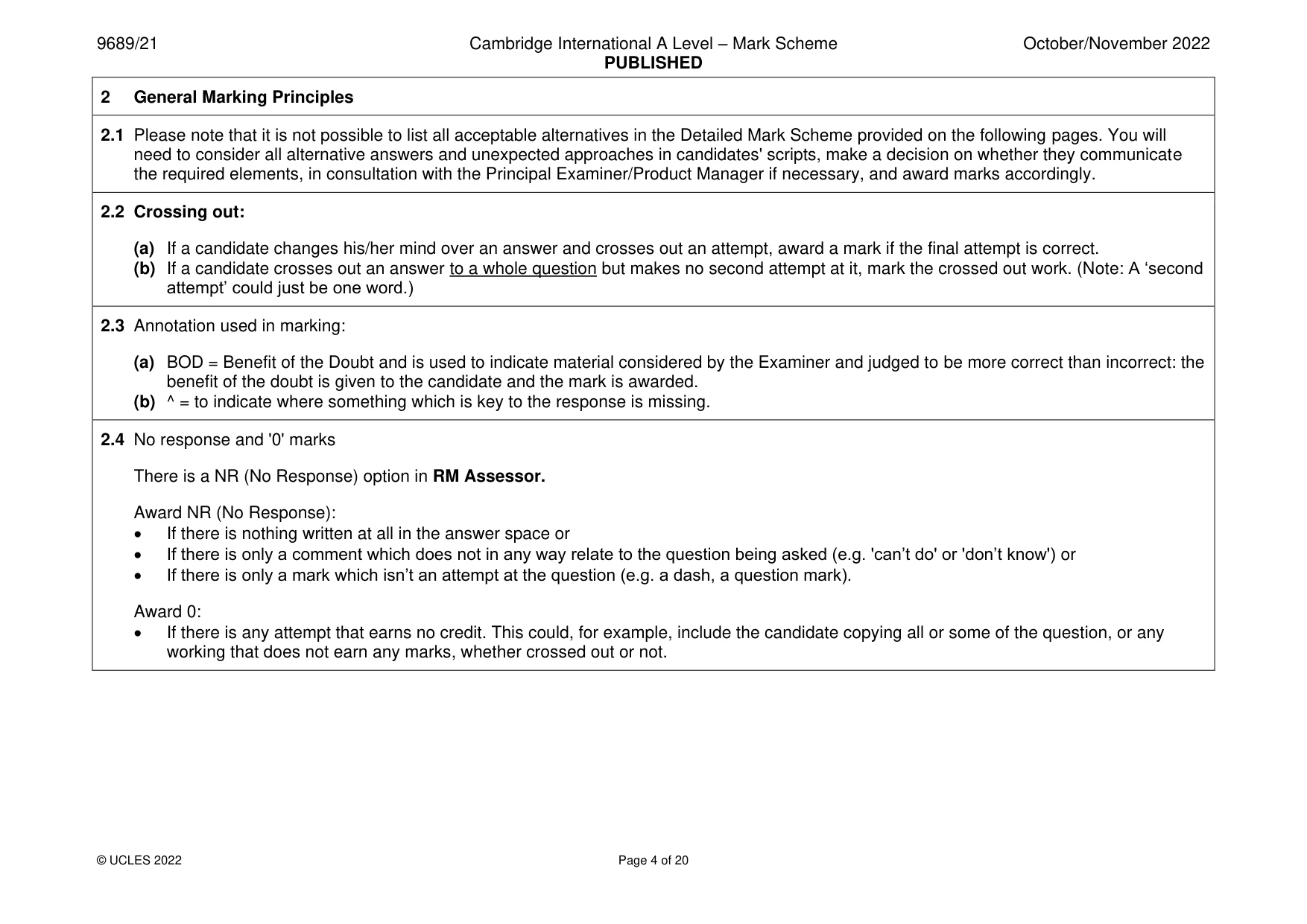 Mark scheme, page 4 of 20