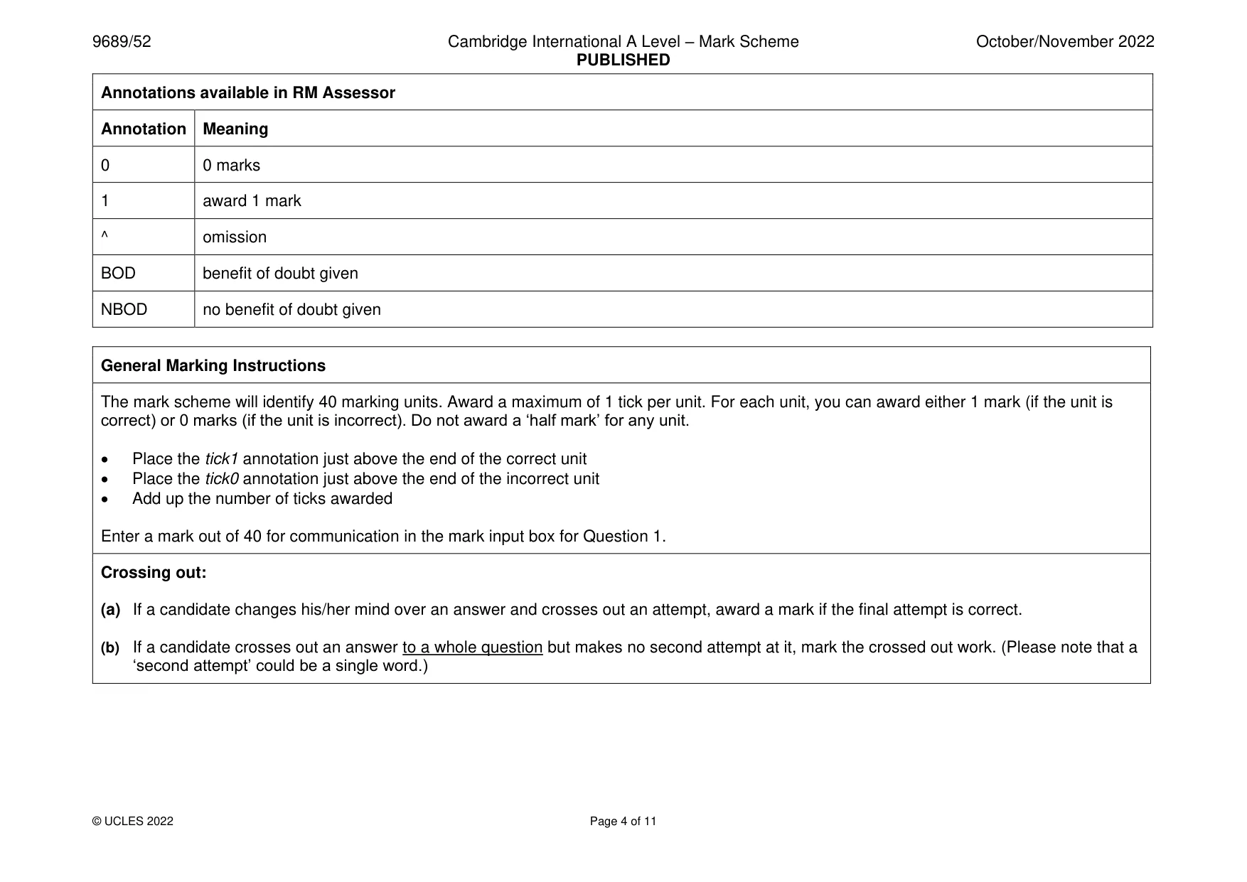 Mark scheme, page 4 of 11