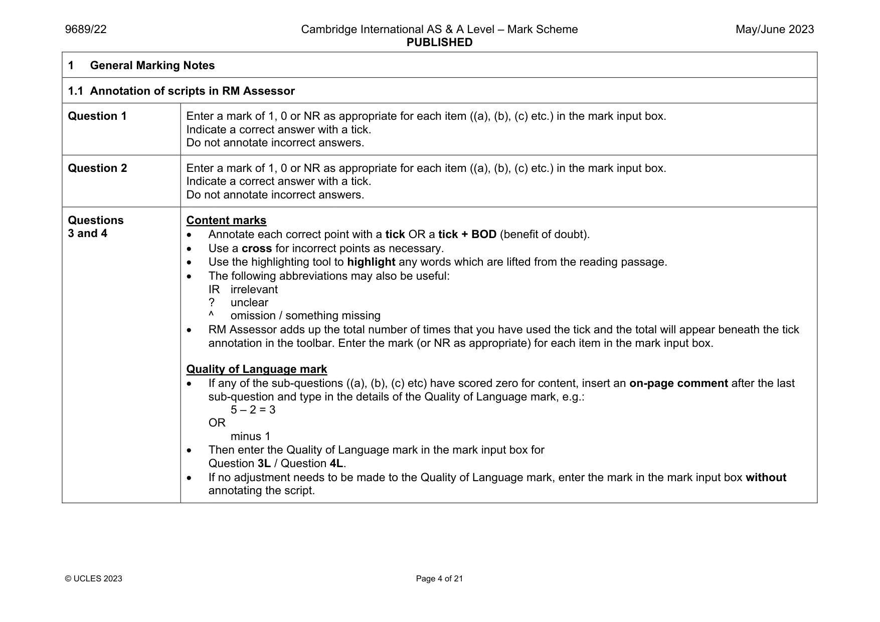 Mark scheme, page 4 of 21