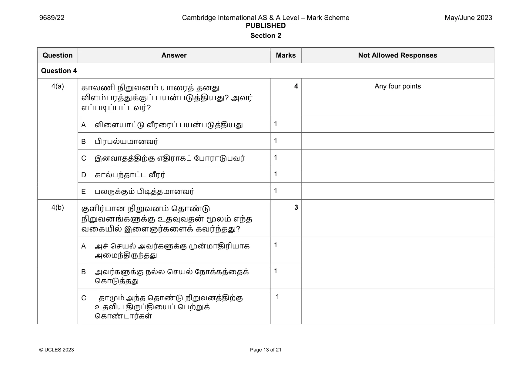 Mark scheme, page 13 of 21