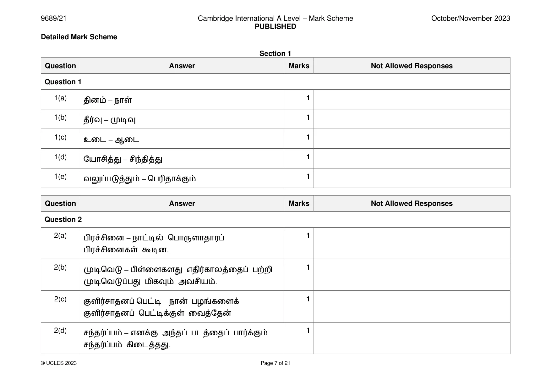 Mark scheme, page 7 of 21