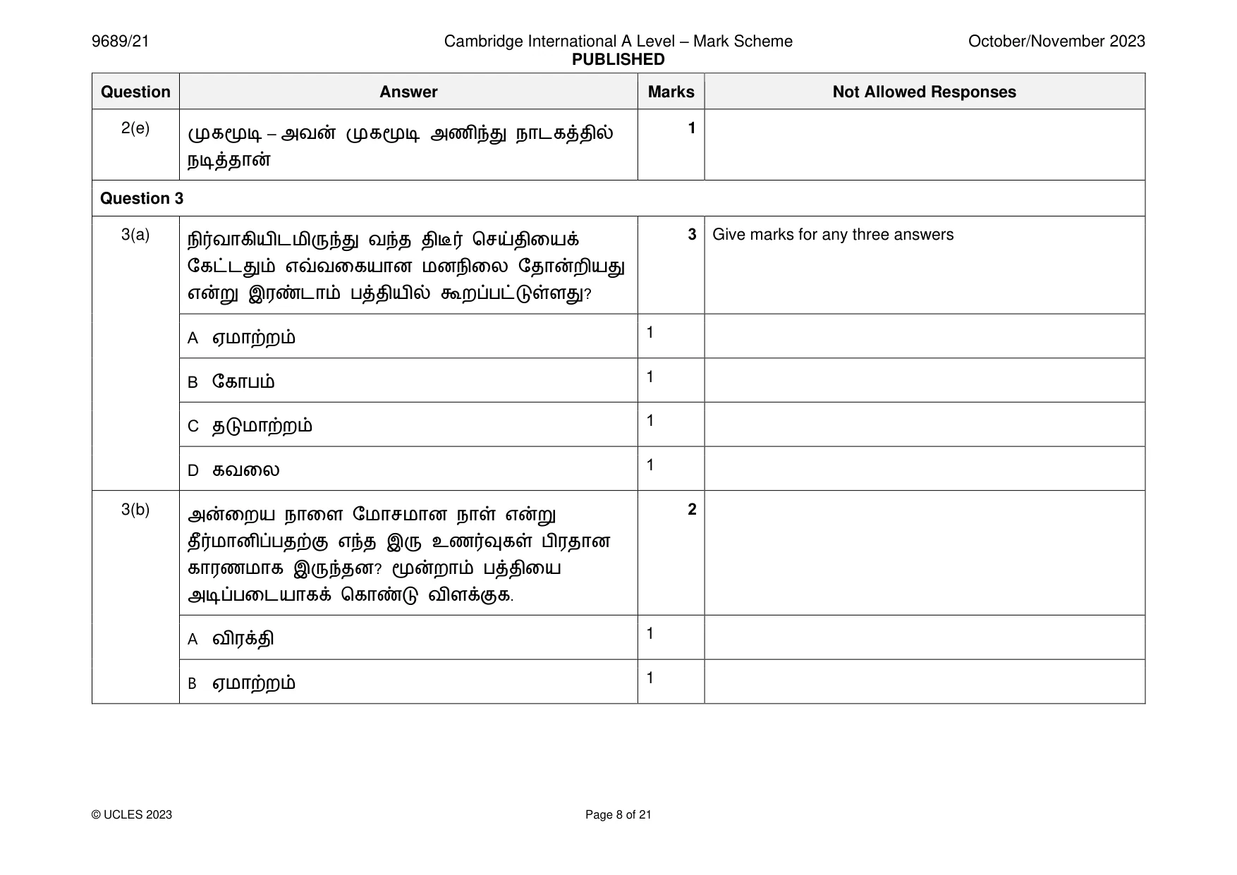 Mark scheme, page 8 of 21