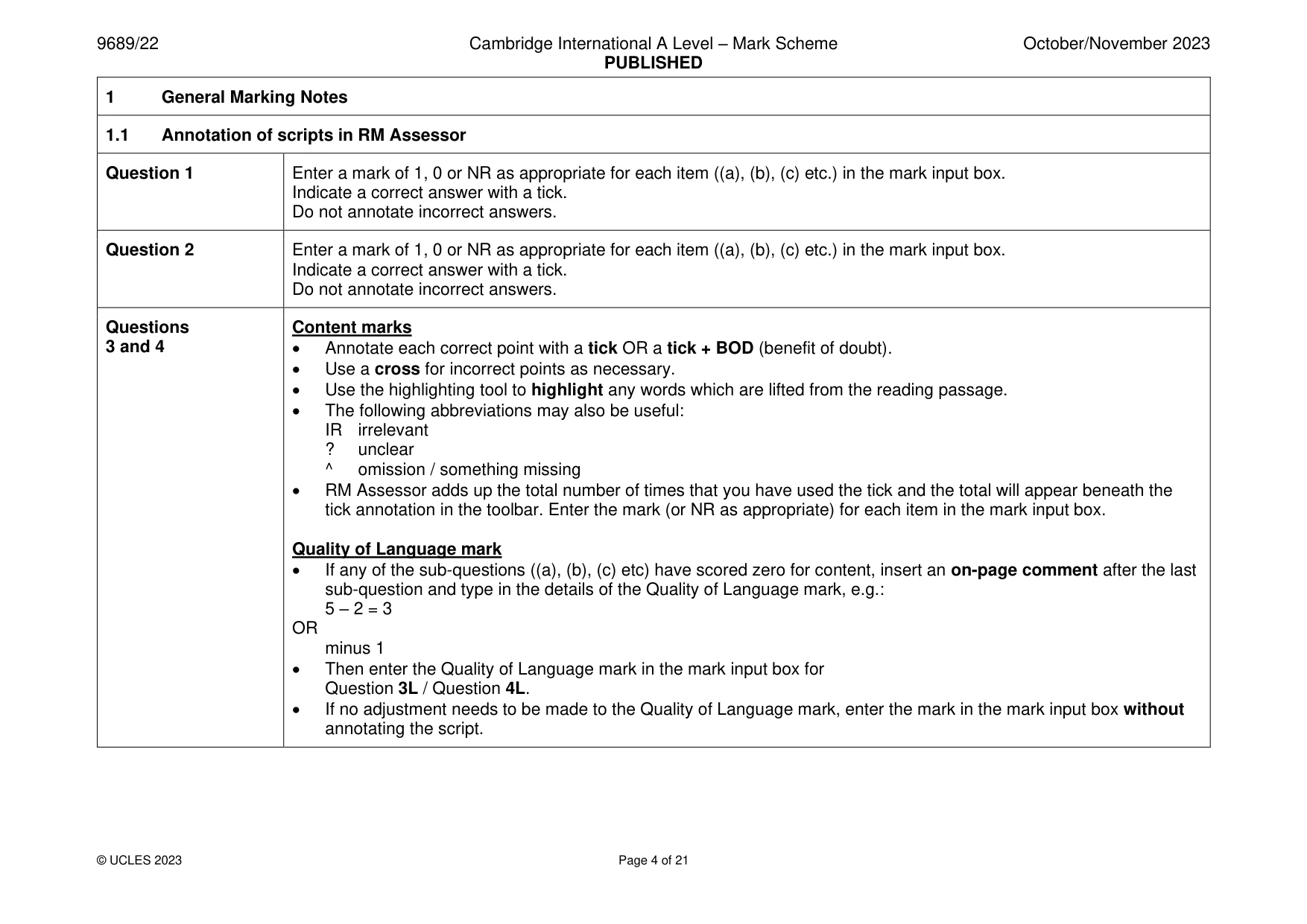 Mark scheme, page 4 of 21