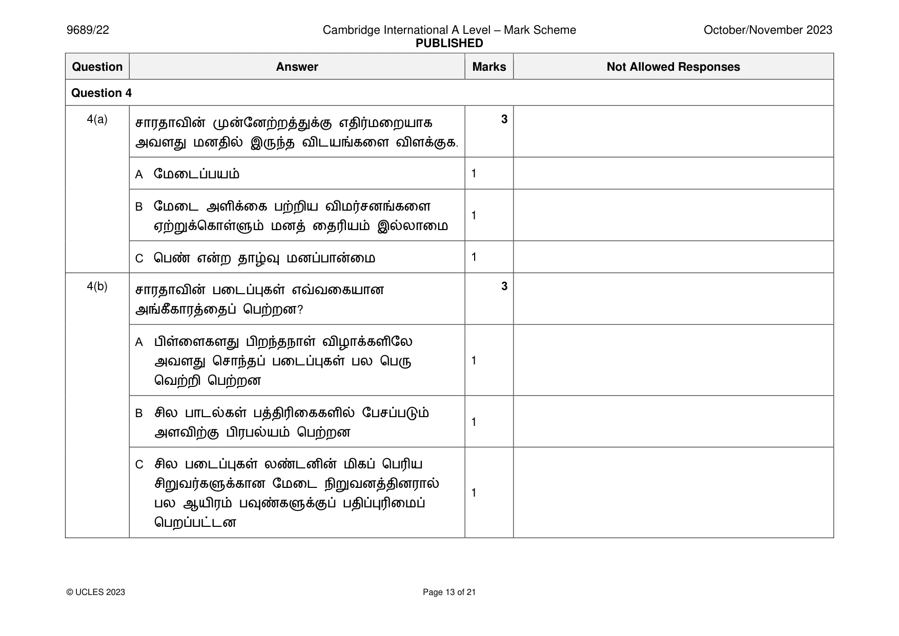 Mark scheme, page 13 of 21