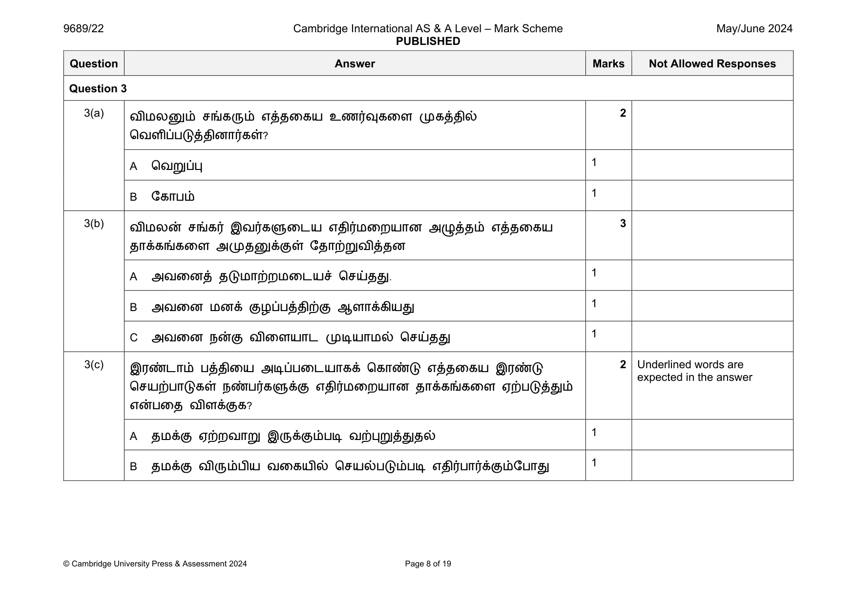 Mark scheme, page 8 of 19