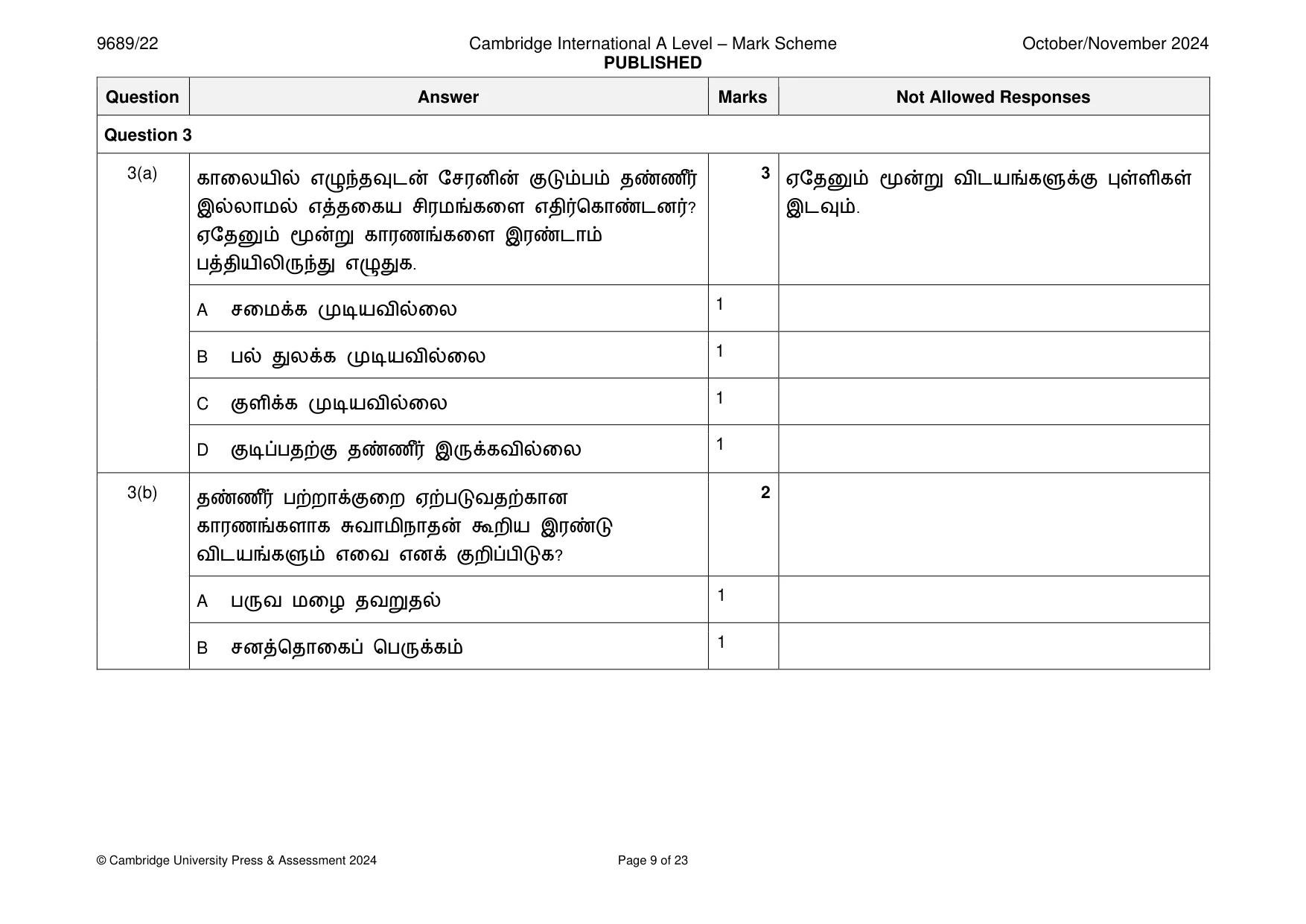 Mark scheme, page 9 of 23