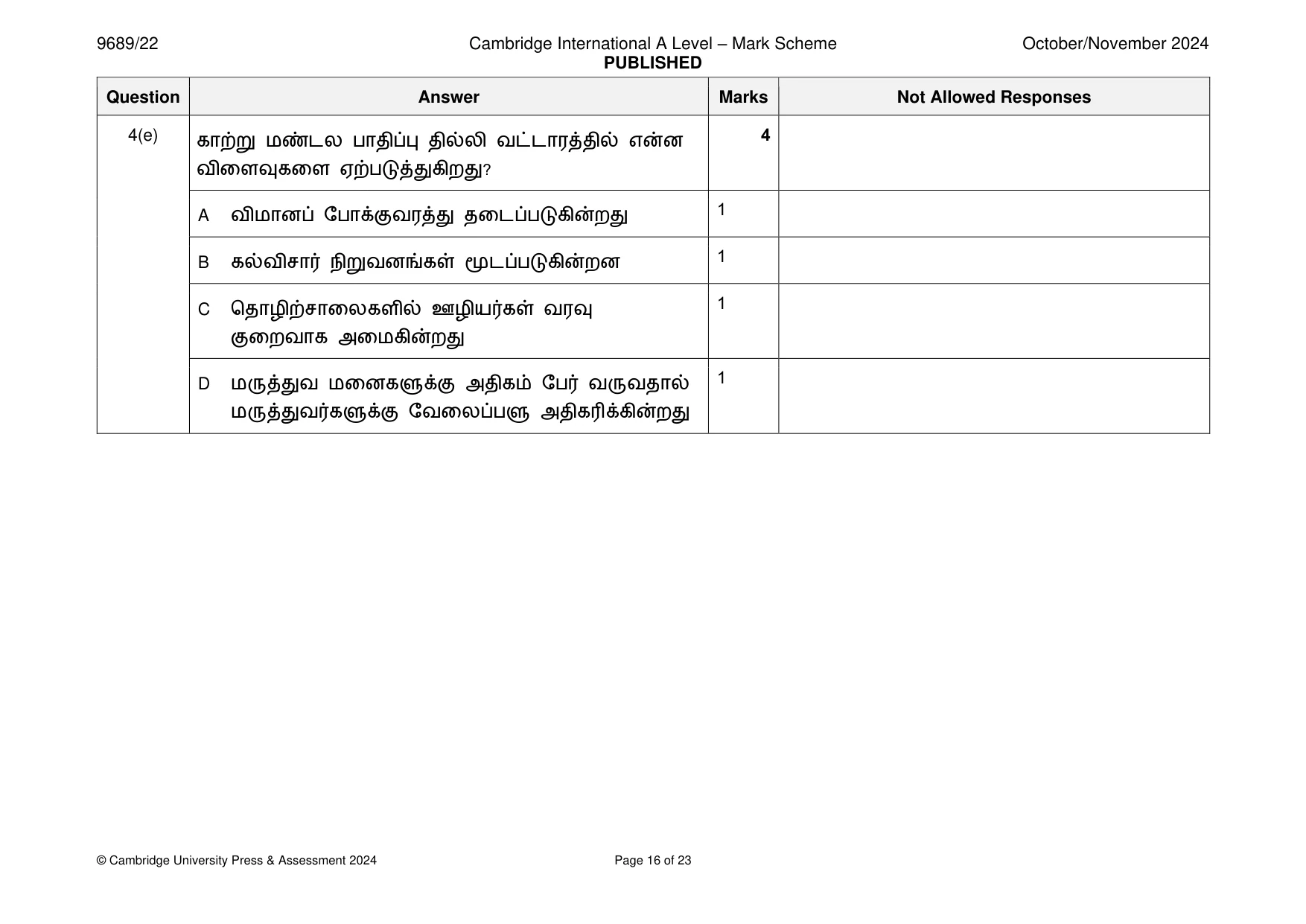 Mark scheme, page 16 of 23
