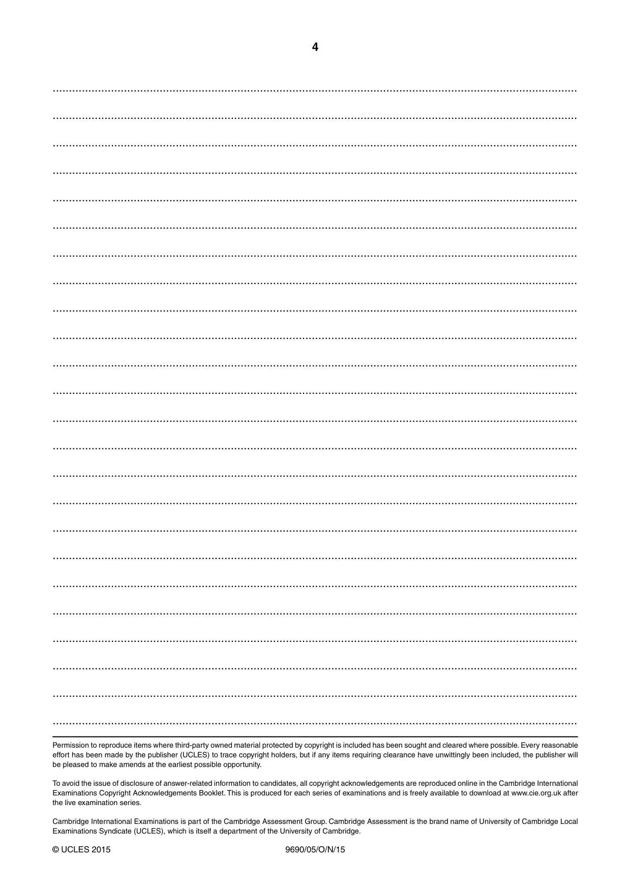 Cambridge A Level Telugu (A Level only) 9690 2015 Oct/Nov Paper 5 · Variant 1 question paper, page 4 of 4