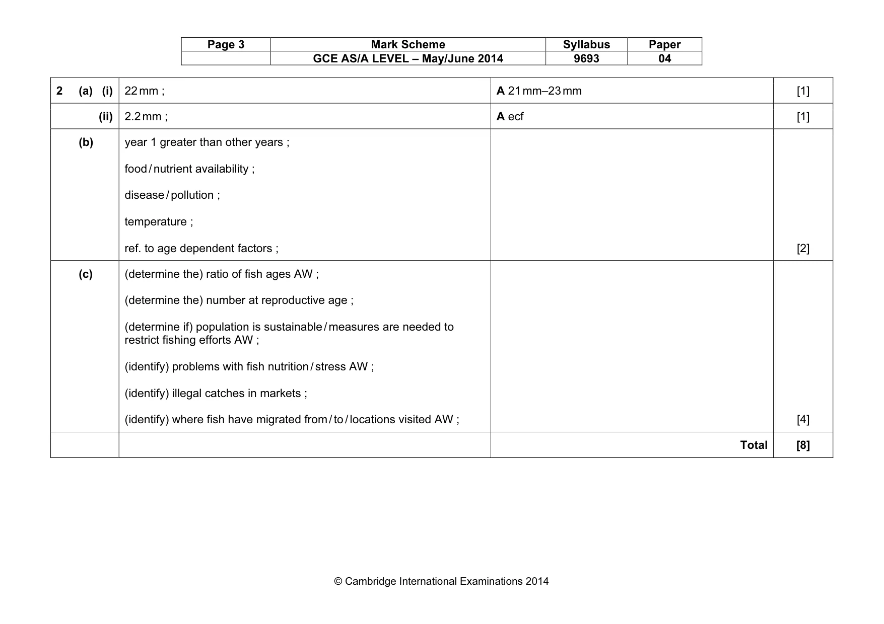 Mark scheme, page 3 of 7