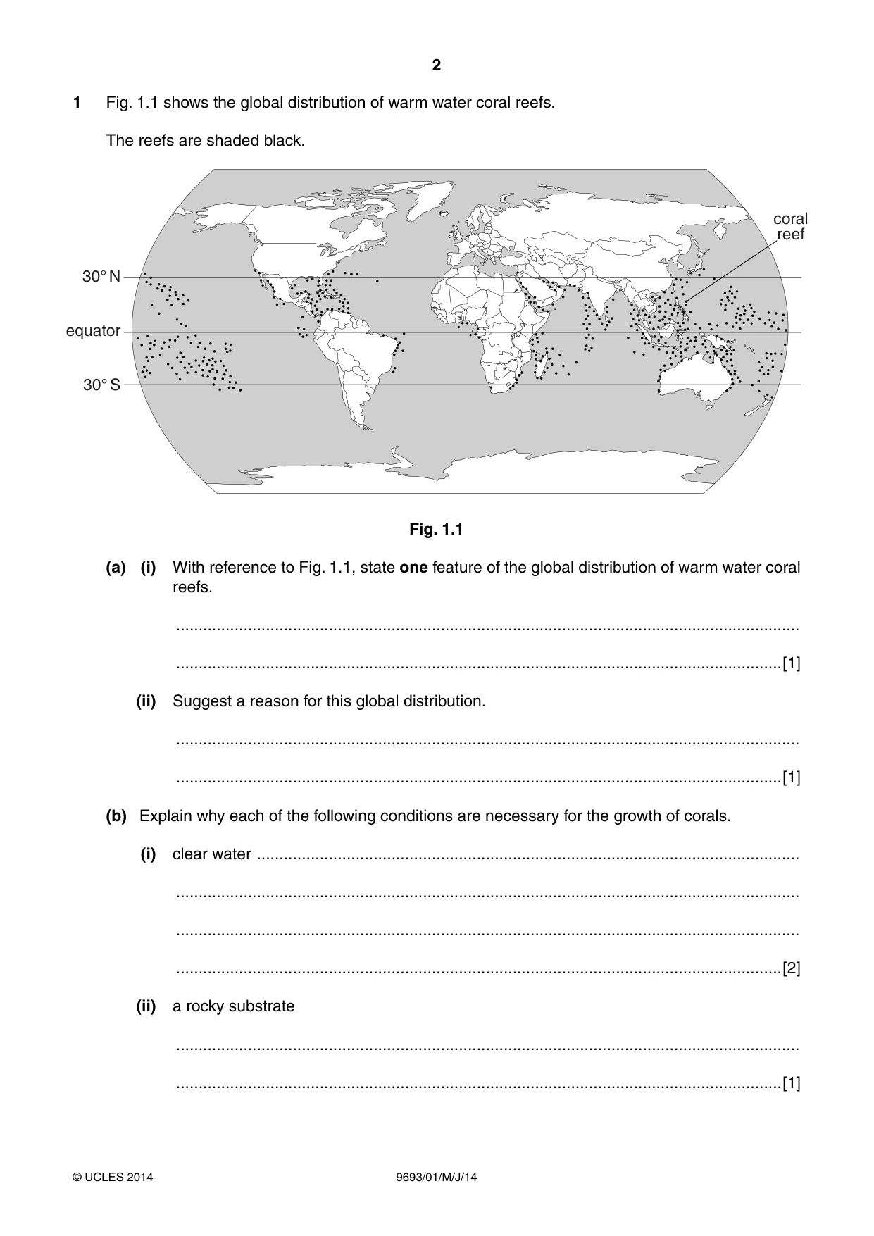 Cambridge A Level Marine Science 9693 2014 May/June Paper 1 · Variant 1 question paper, page 2 of 16