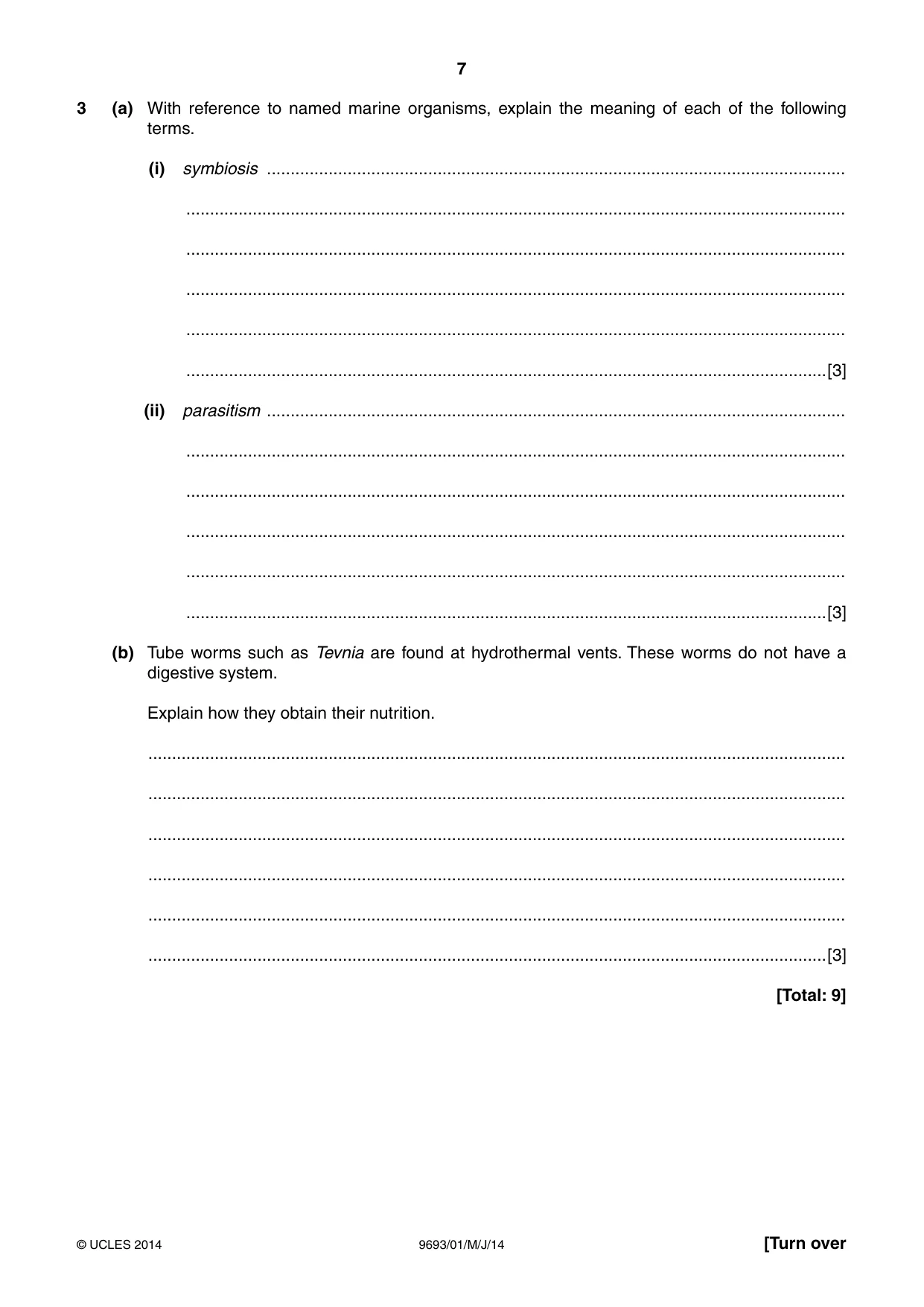 Cambridge A Level Marine Science 9693 2014 May/June Paper 1 · Variant 1 question paper, page 7 of 16