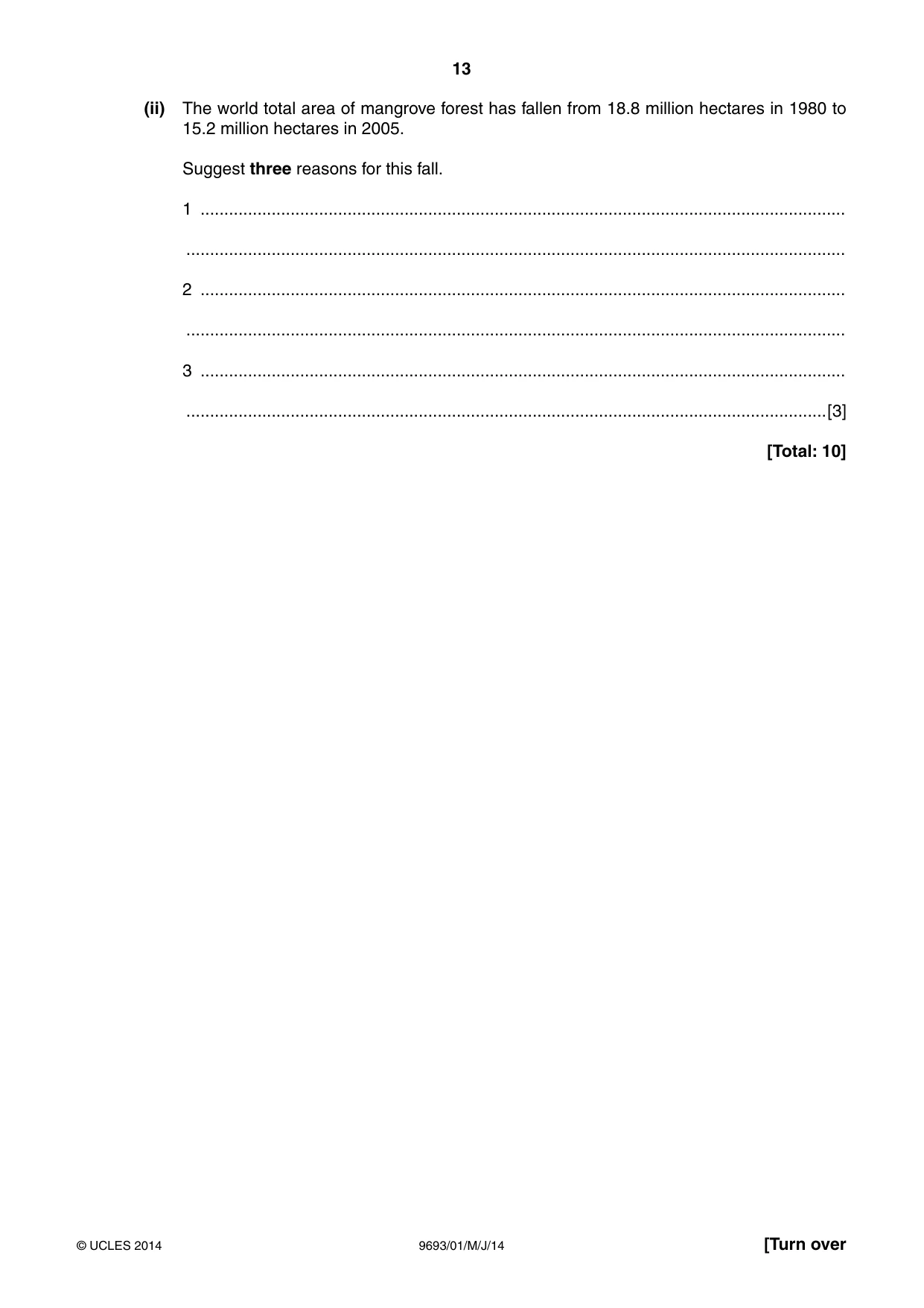 Cambridge A Level Marine Science 9693 2014 May/June Paper 1 · Variant 1 question paper, page 13 of 16