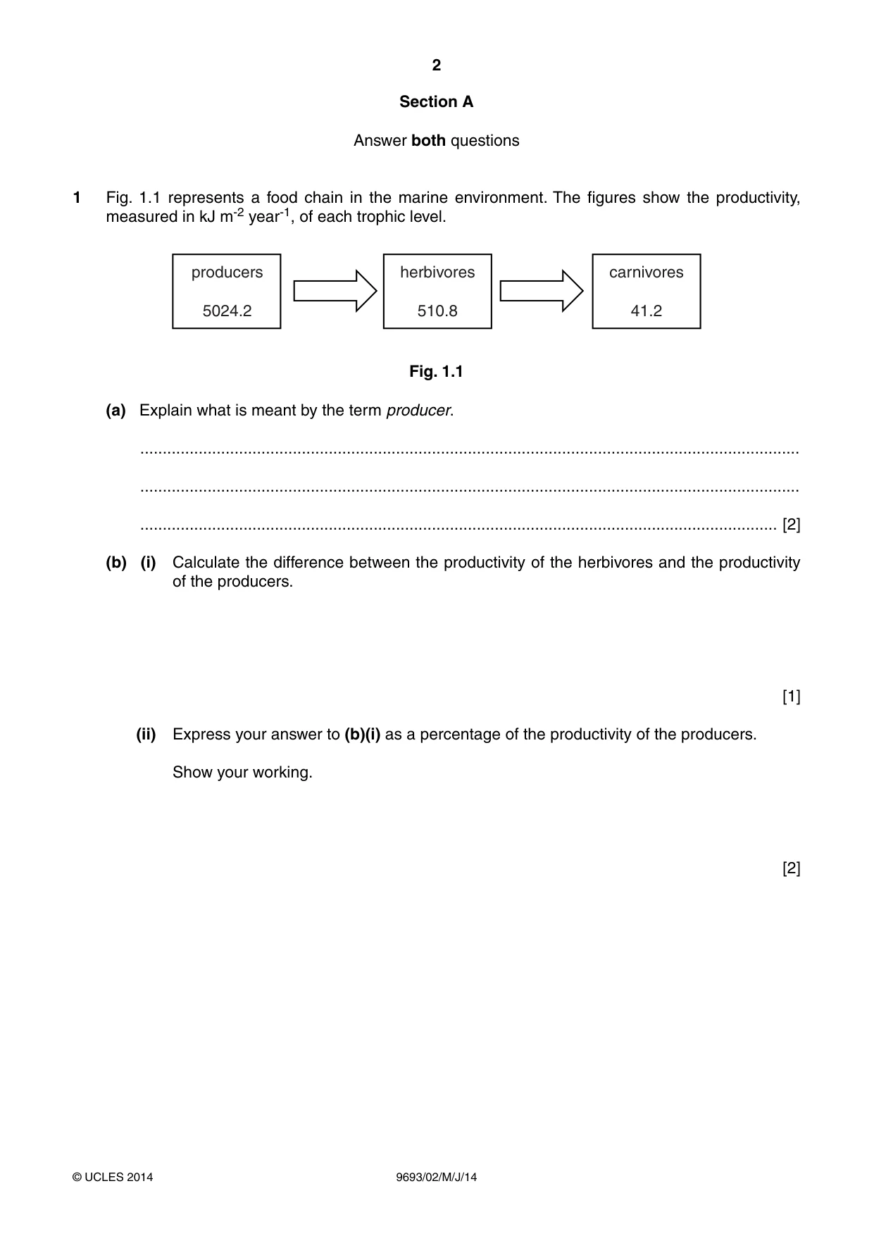 Cambridge A Level Marine Science 9693 2014 May/June Paper 2 · Variant 1 question paper, page 2 of 12