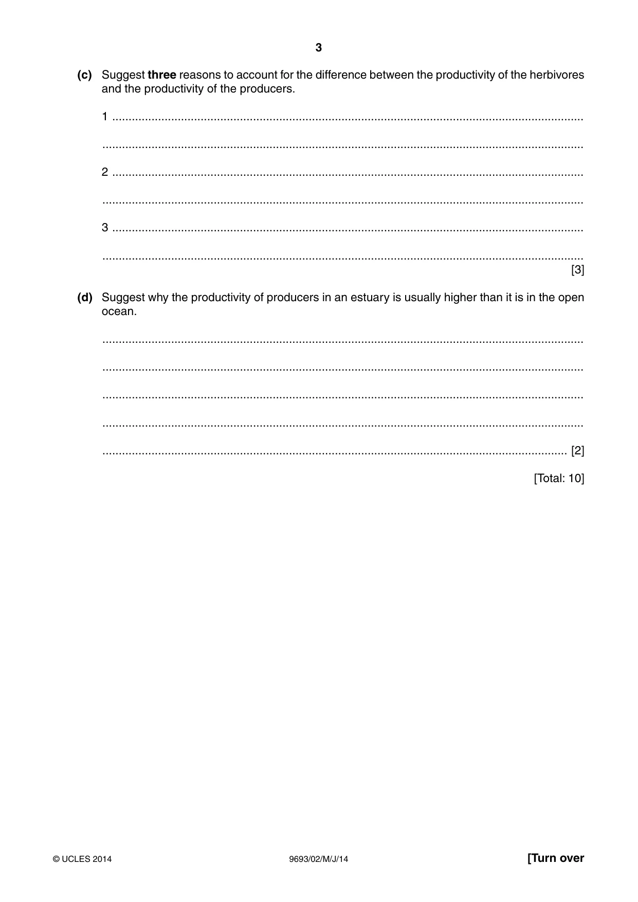 Cambridge A Level Marine Science 9693 2014 May/June Paper 2 · Variant 1 question paper, page 3 of 12