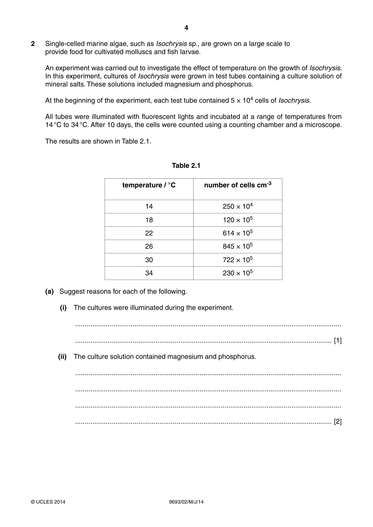 Cambridge A Level Marine Science 9693 2014 May/June Paper 2 · Variant 1 question paper, page 4 of 12