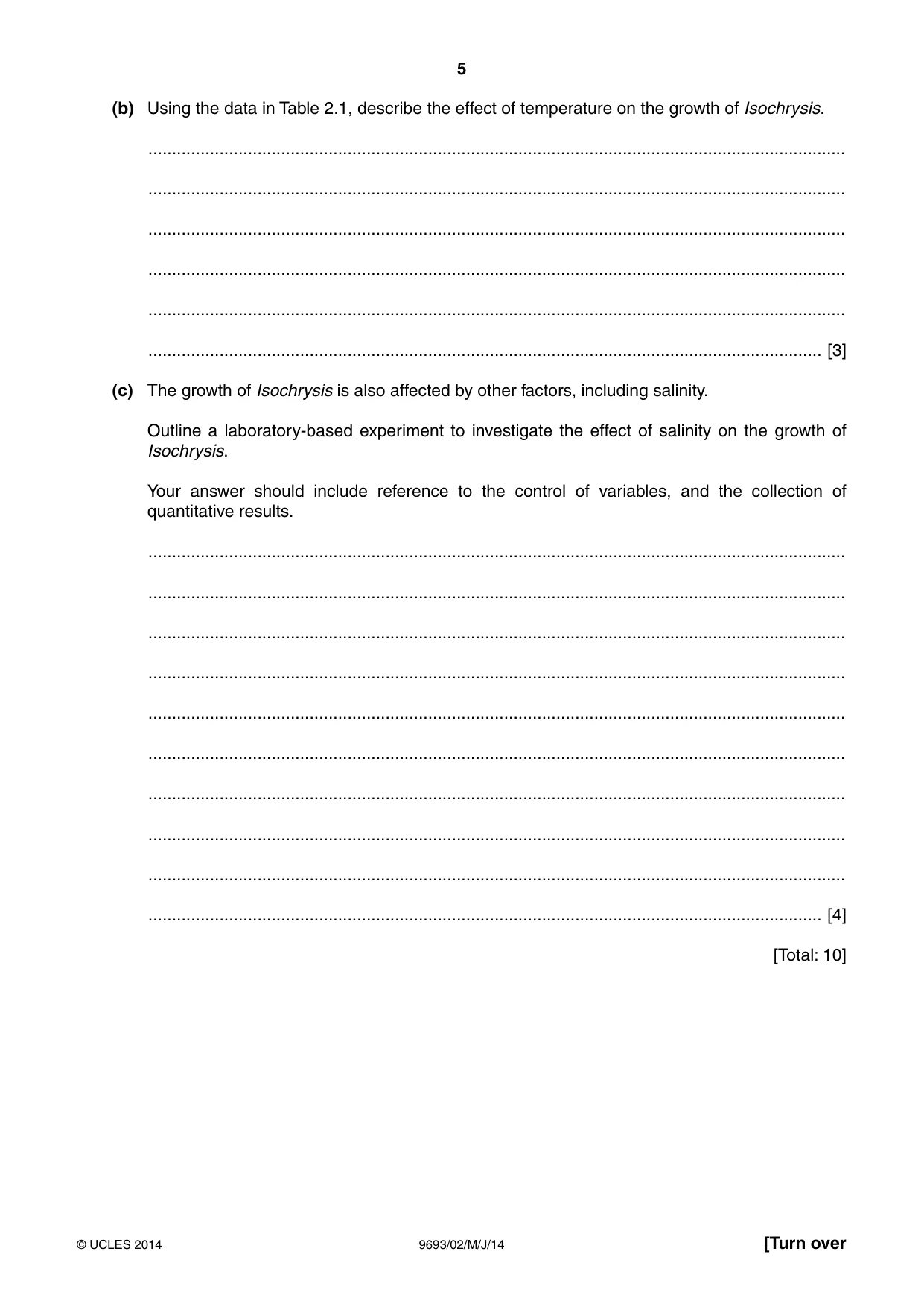 Cambridge A Level Marine Science 9693 2014 May/June Paper 2 · Variant 1 question paper, page 5 of 12