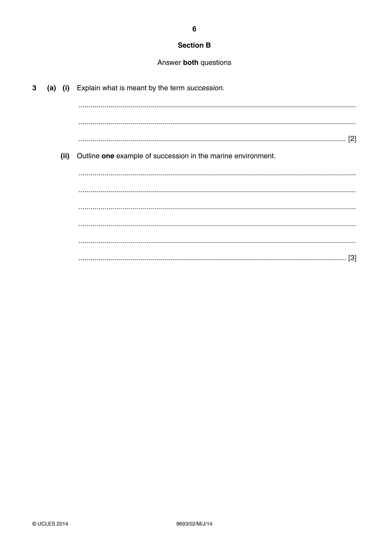 Cambridge A Level Marine Science 9693 2014 May/June Paper 2 · Variant 1 question paper, page 6 of 12