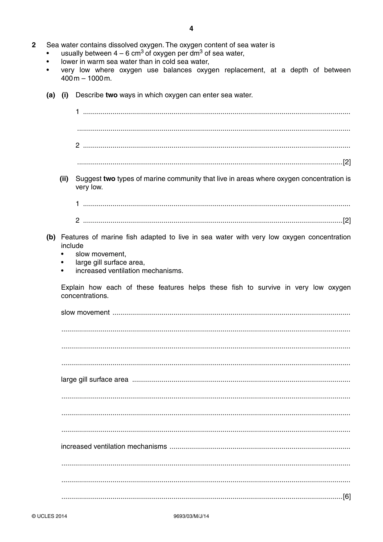 Cambridge A Level Marine Science 9693 2014 May/June Paper 3 · Variant 1 question paper, page 4 of 20