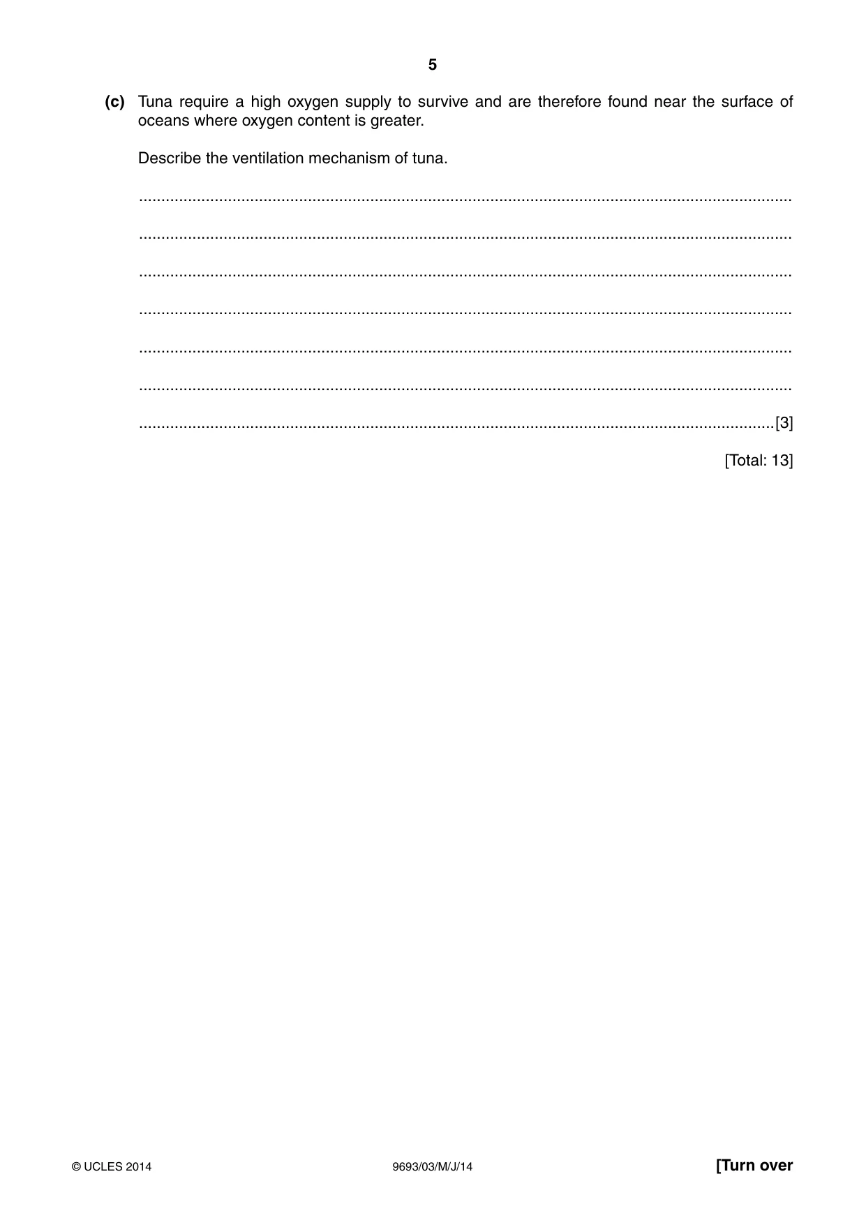 Cambridge A Level Marine Science 9693 2014 May/June Paper 3 · Variant 1 question paper, page 5 of 20