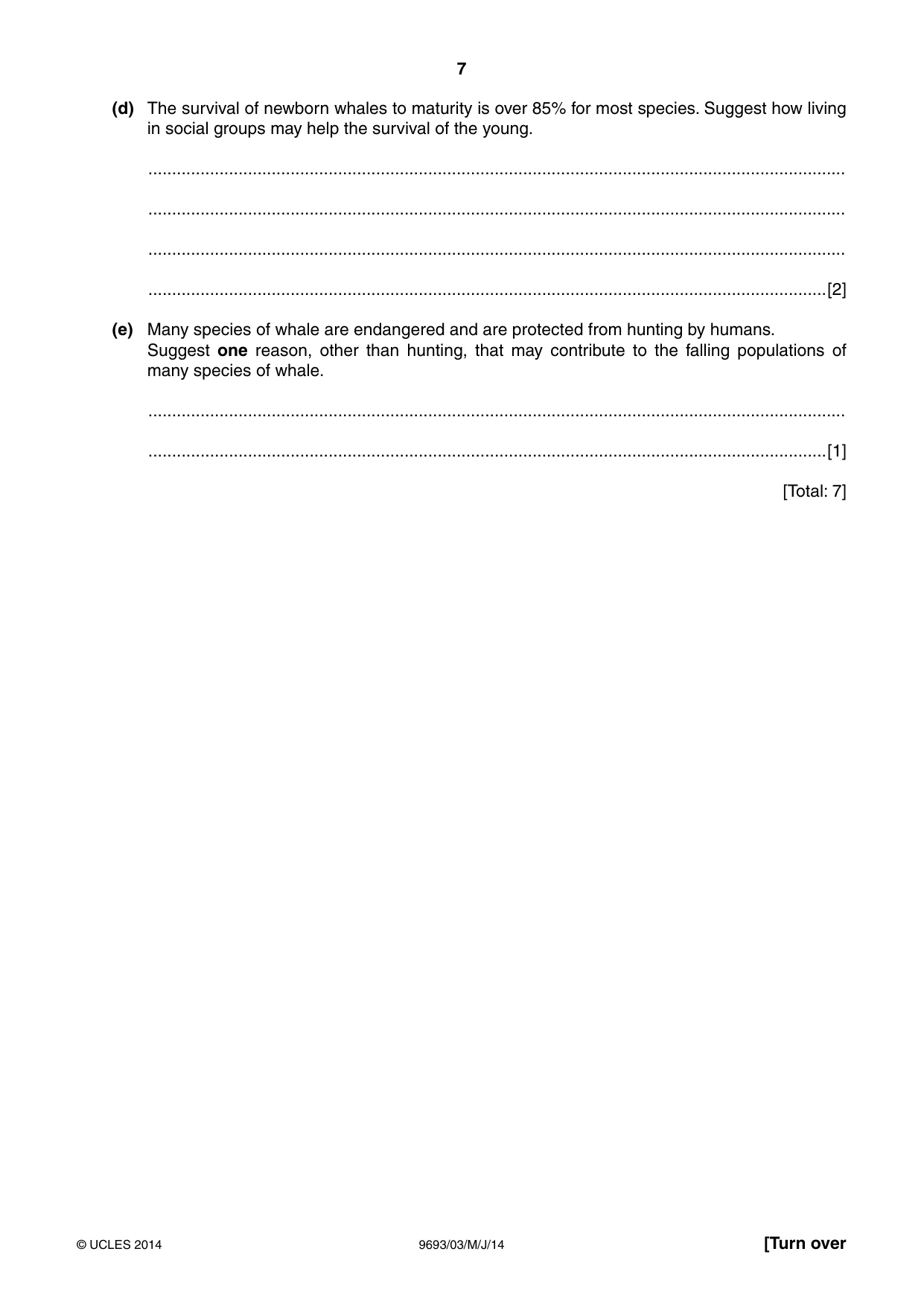 Cambridge A Level Marine Science 9693 2014 May/June Paper 3 · Variant 1 question paper, page 7 of 20