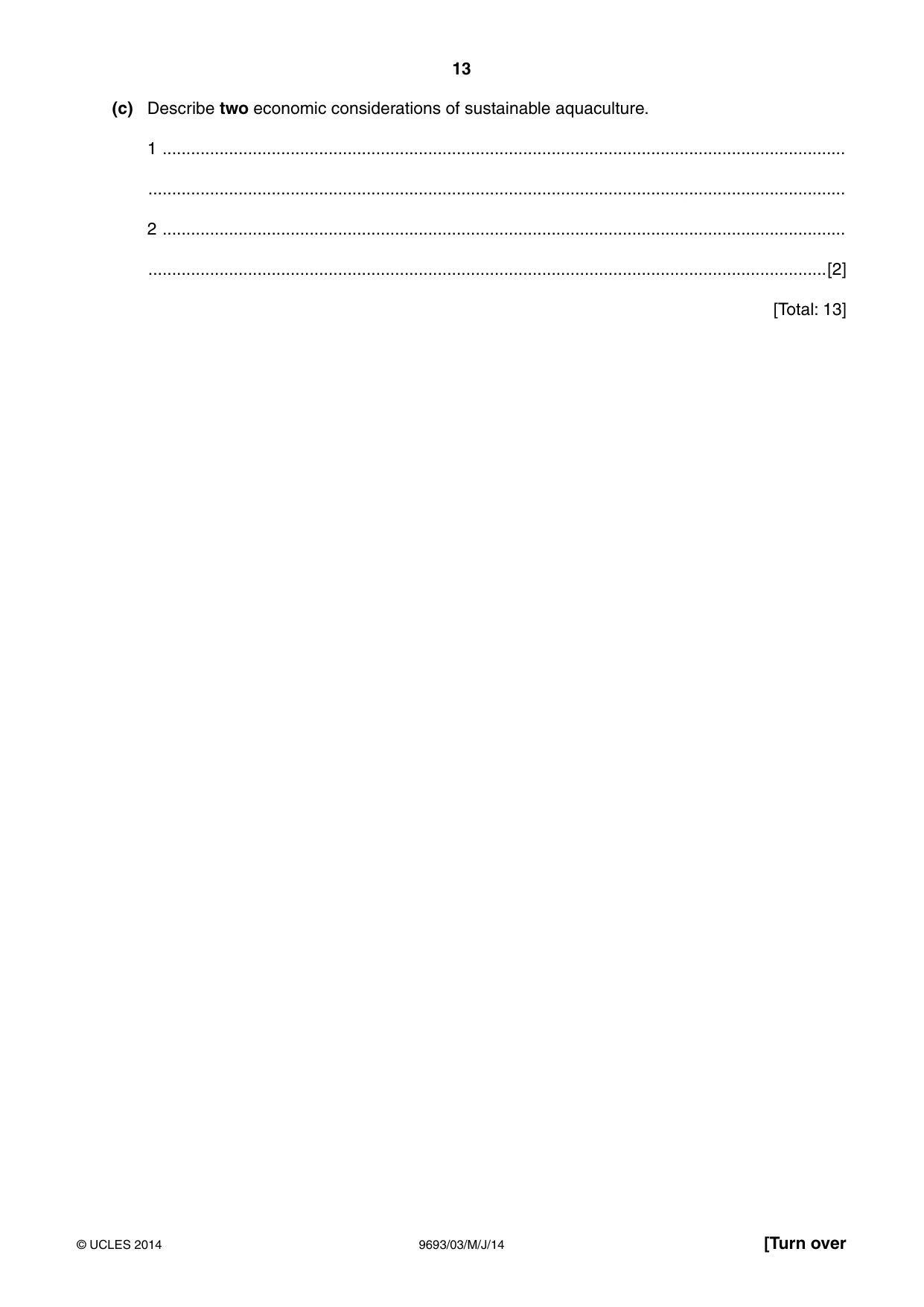 Cambridge A Level Marine Science 9693 2014 May/June Paper 3 · Variant 1 question paper, page 13 of 20