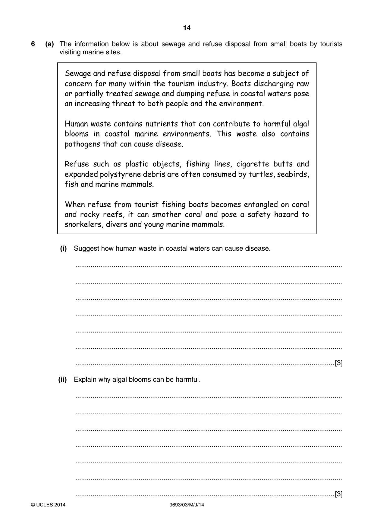 Cambridge A Level Marine Science 9693 2014 May/June Paper 3 · Variant 1 question paper, page 14 of 20