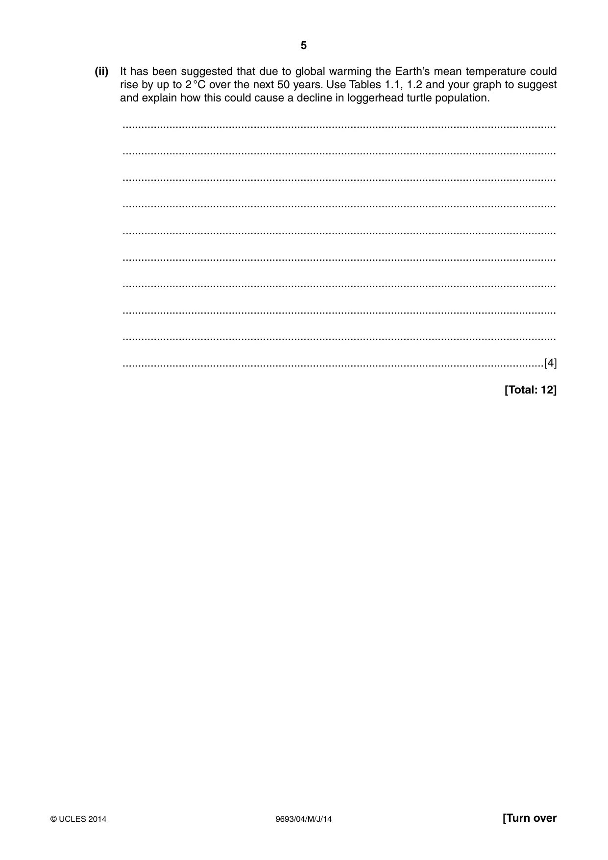 Cambridge A Level Marine Science 9693 2014 May/June Paper 4 · Variant 1 question paper, page 5 of 12