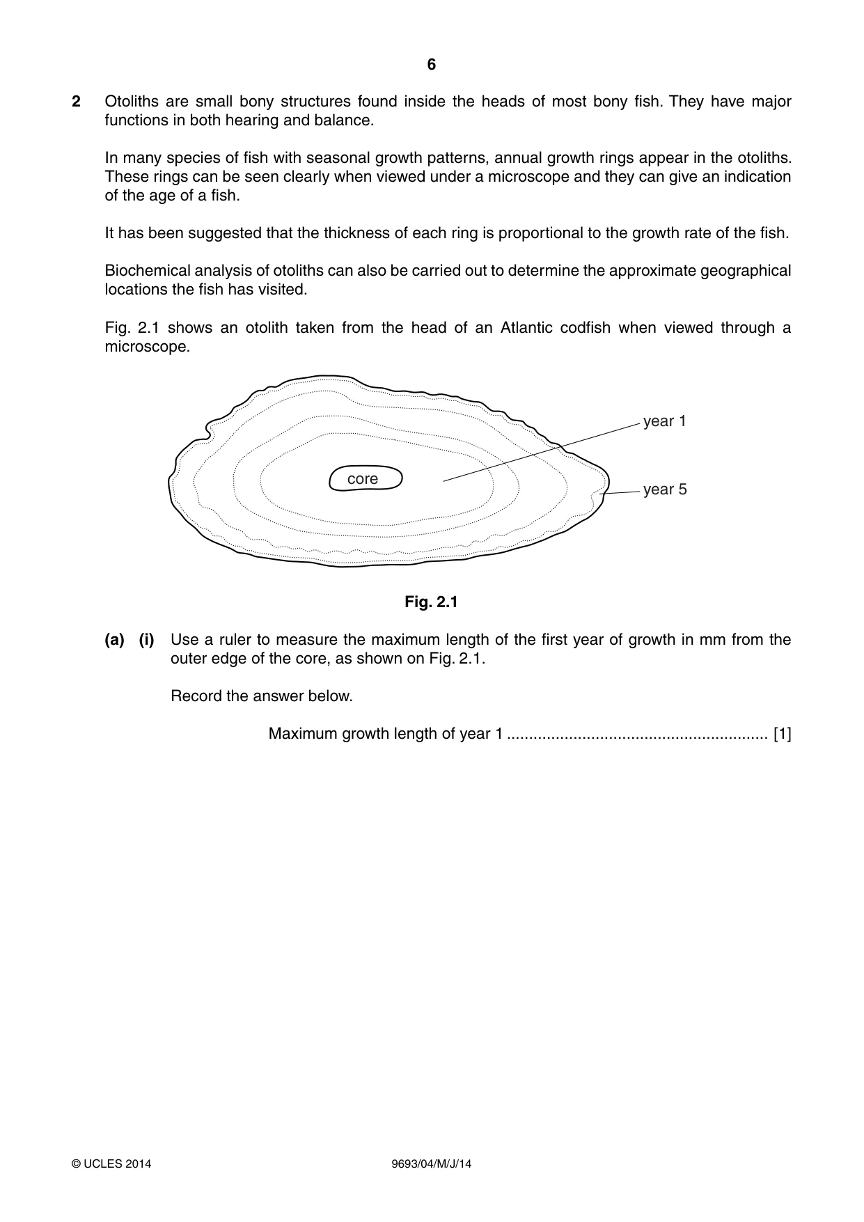 Cambridge A Level Marine Science 9693 2014 May/June Paper 4 · Variant 1 question paper, page 6 of 12