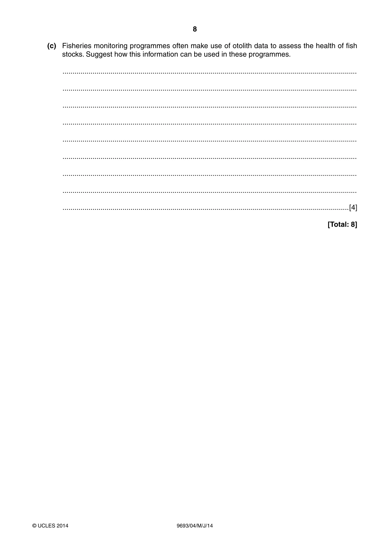 Cambridge A Level Marine Science 9693 2014 May/June Paper 4 · Variant 1 question paper, page 8 of 12