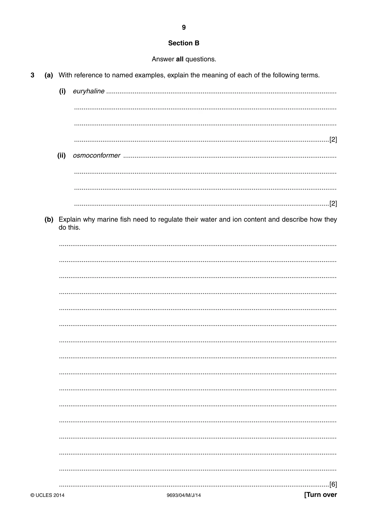 Cambridge A Level Marine Science 9693 2014 May/June Paper 4 · Variant 1 question paper, page 9 of 12