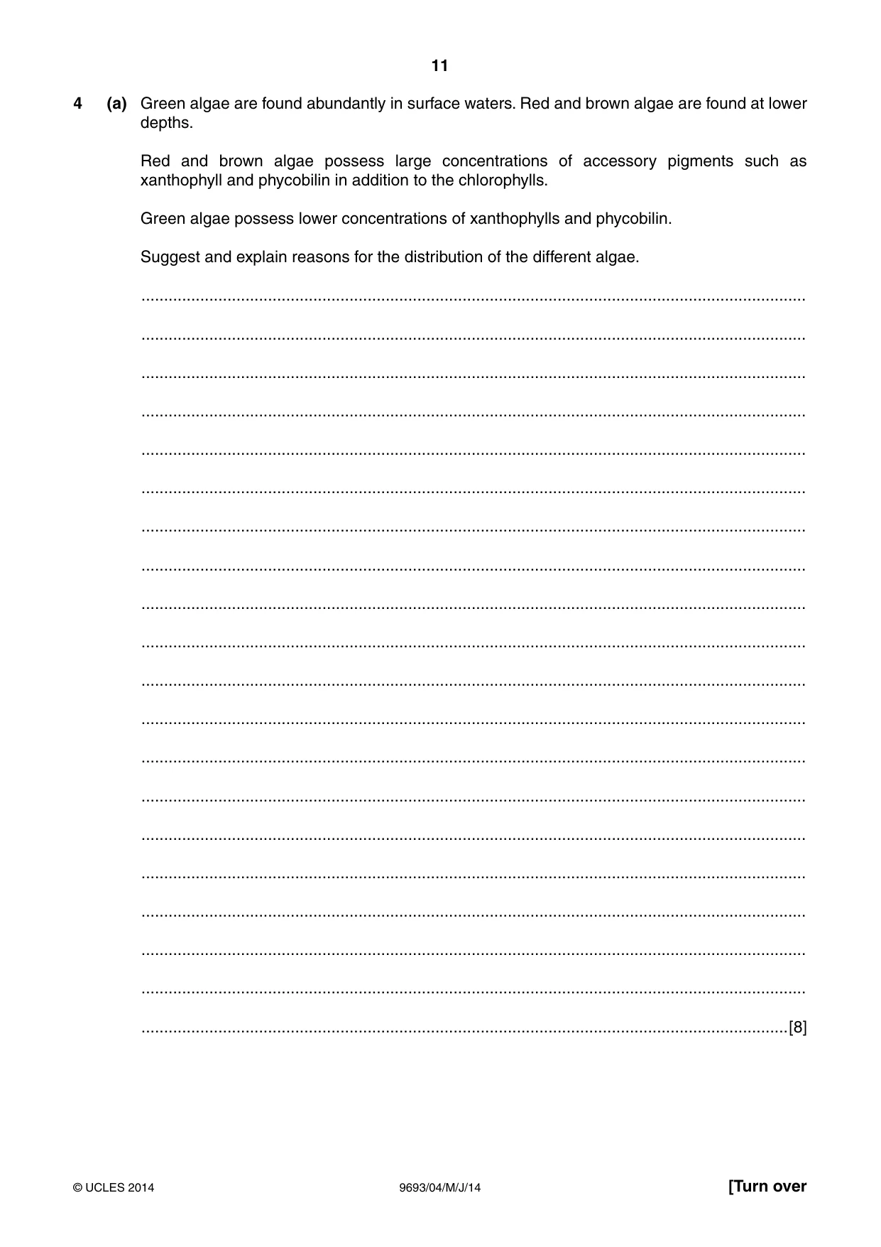 Cambridge A Level Marine Science 9693 2014 May/June Paper 4 · Variant 1 question paper, page 11 of 12